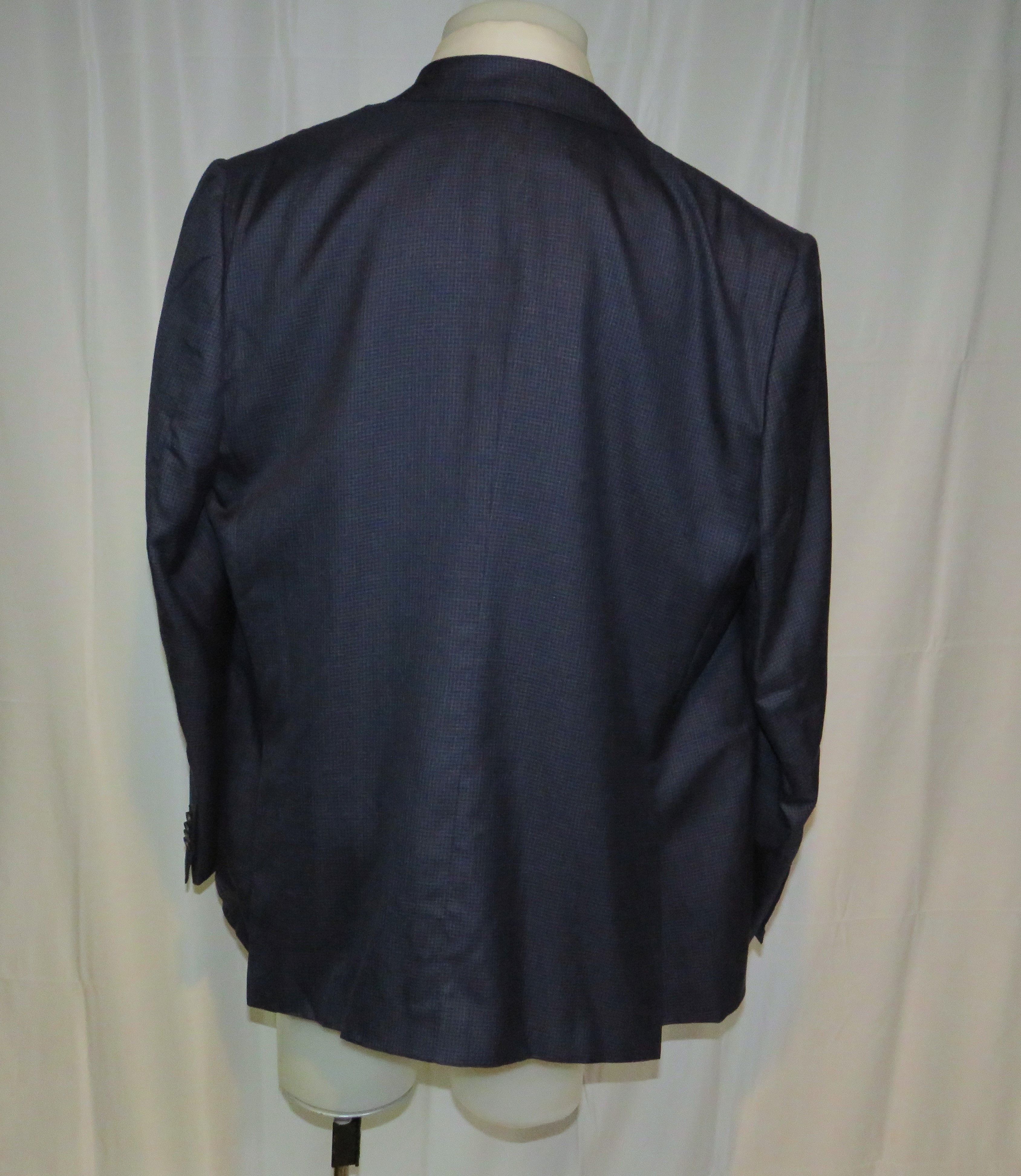 Ermenegildo Zegna Su Misura Couture Cashmere Blend Blue Check Sport Coat 50R Size 50R - 10 Thumbnail