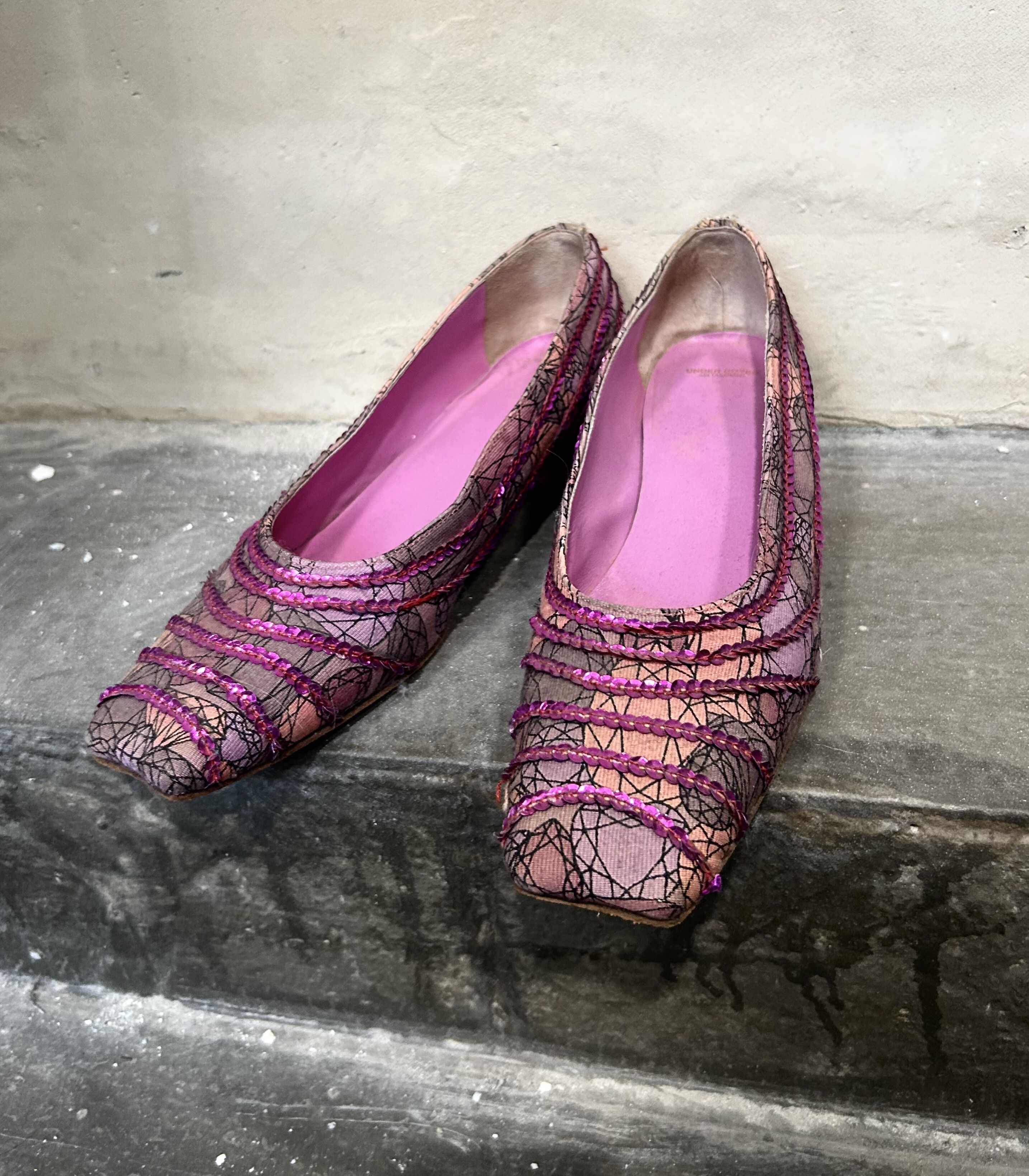 Undercover UNDERCOVER Spider Web Sequin Square Toe Flats Size US 6 / IT 36 - 1 Thumbnail