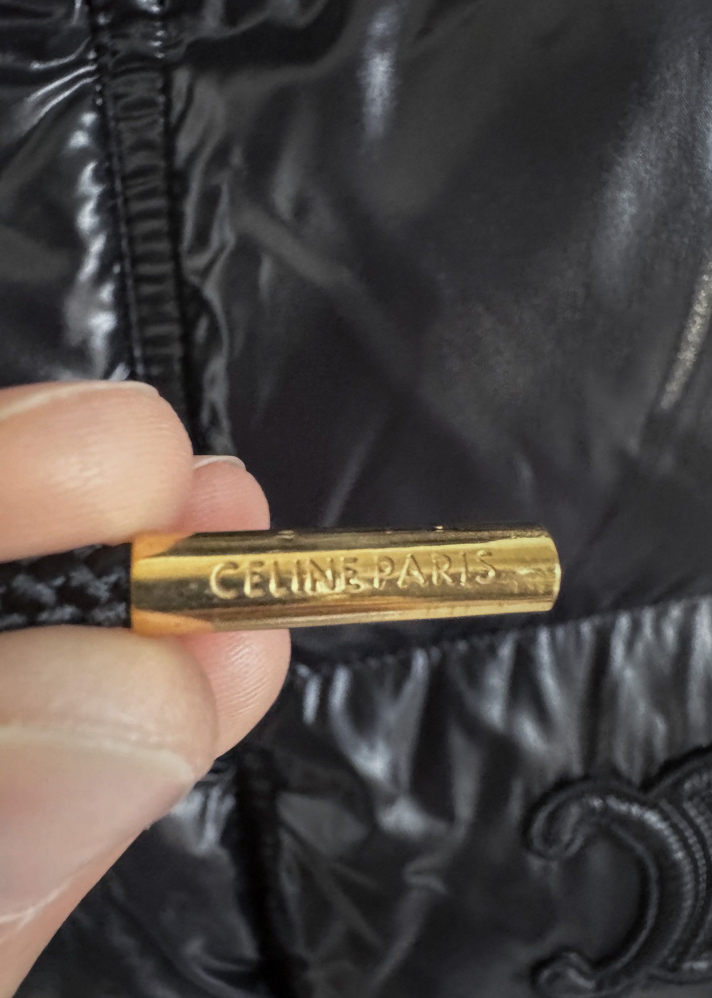 Celine Celine Gold Buttons Triomphe Patch Black Puffer Jacket Size S / US 4 / IT 40 - 5 Thumbnail