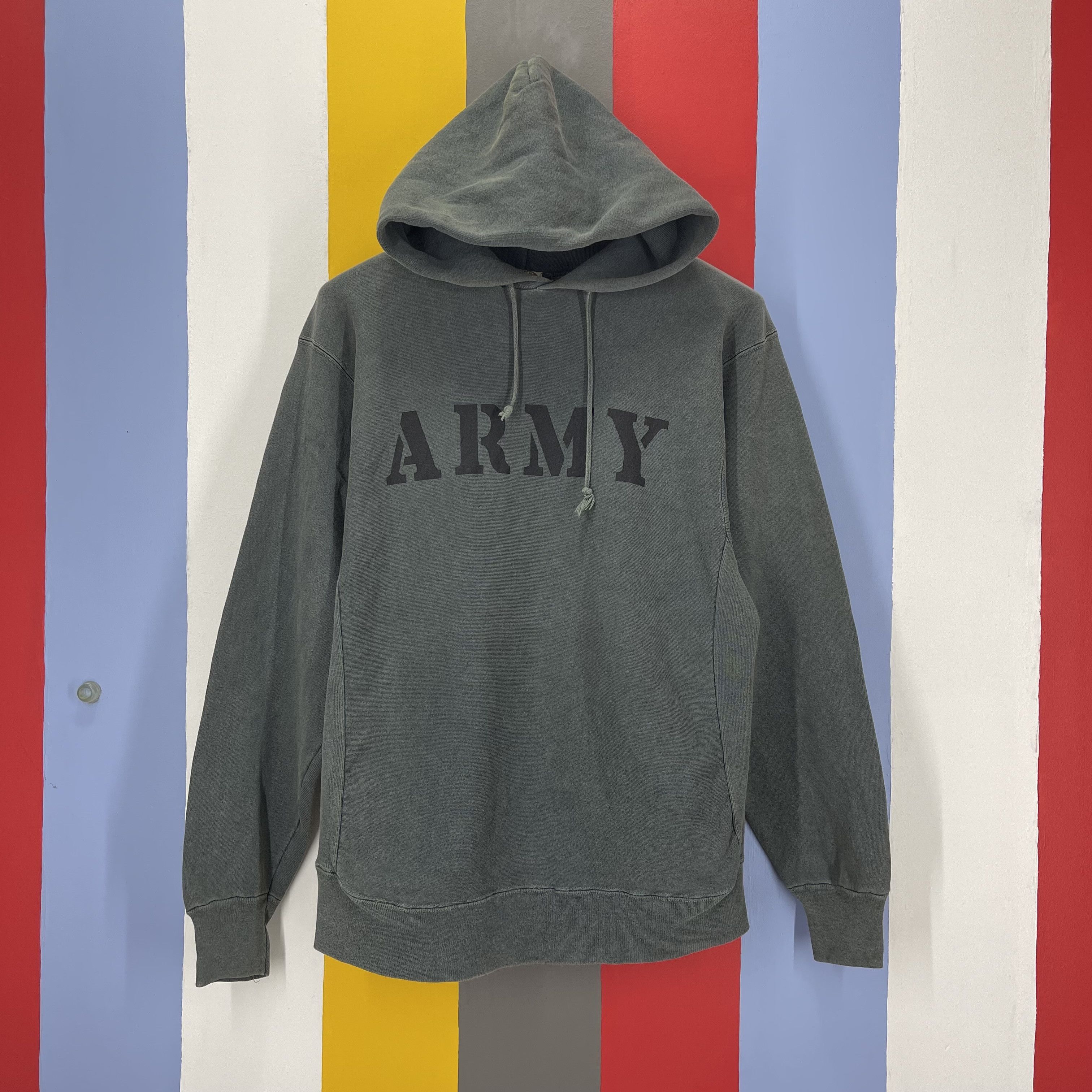 Vintage 90s Vintage ARMY by GB Hoodie Pullover #1563/01 Size US M / EU 48-50 / 2 - 1 Thumbnail