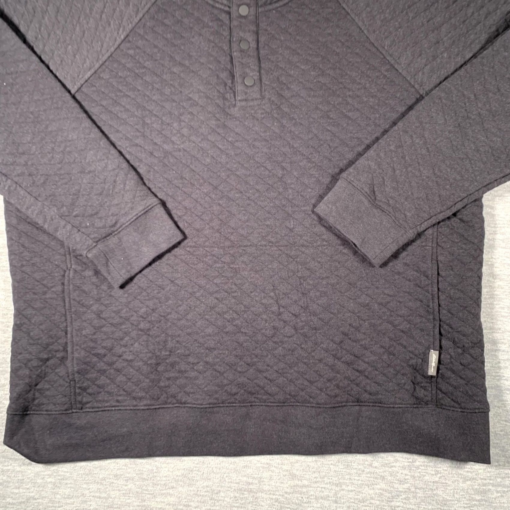 Eddie Bauer Eddie Bauer Sweatshirt Mens 2XL Gray Quilted Snap Henley Mock Neck Pullover Hoodie? Size US XXL / EU 58 / 5 - 3 Thumbnail