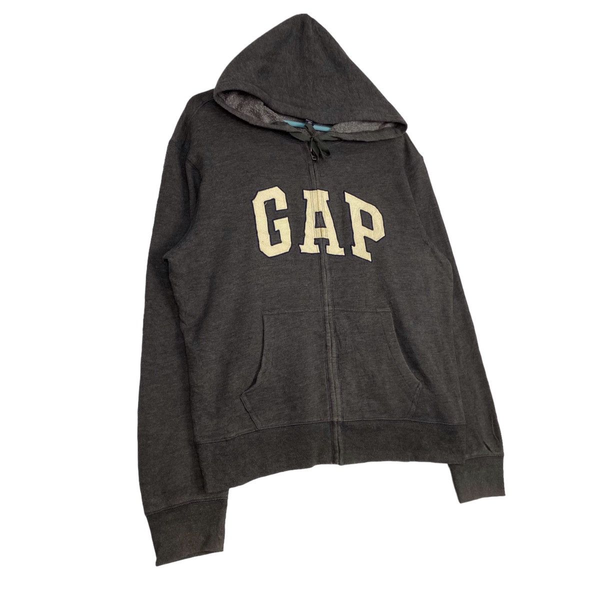 Gap × Vintage Vintage GAP Full Zip Hoodie Dark Gray Size L Size US L / EU 52-54 / 3 - 3 Thumbnail
