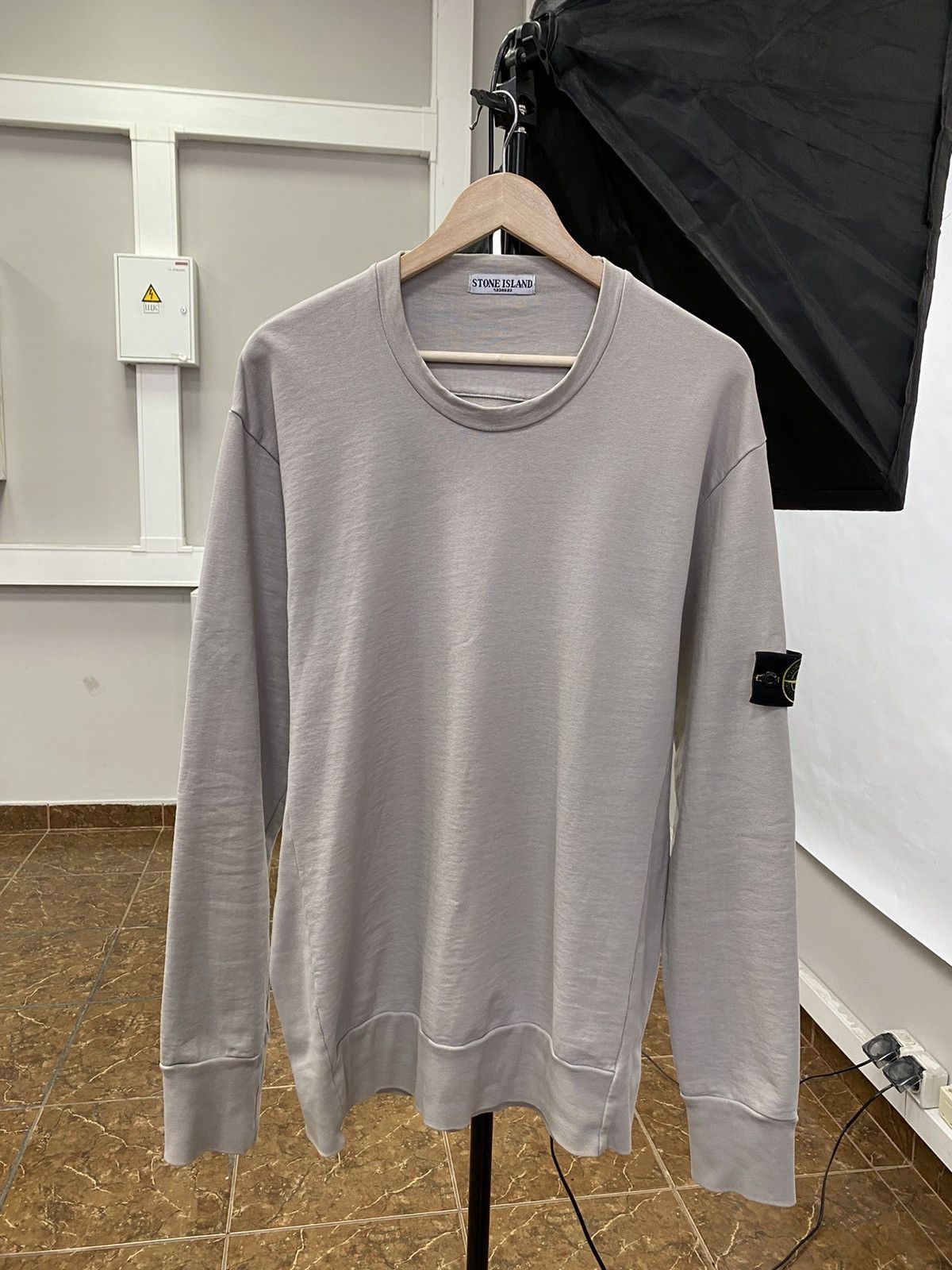 image of 90's Stone Island Sweatshirt Retro Hype Y2K in Grey, Men's (Size XL)