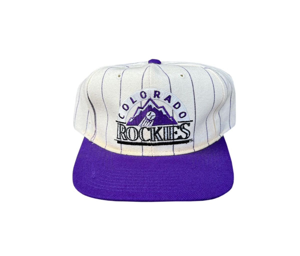 Vintage Starter Colorado Rockies Wool Pinstripe Snapback