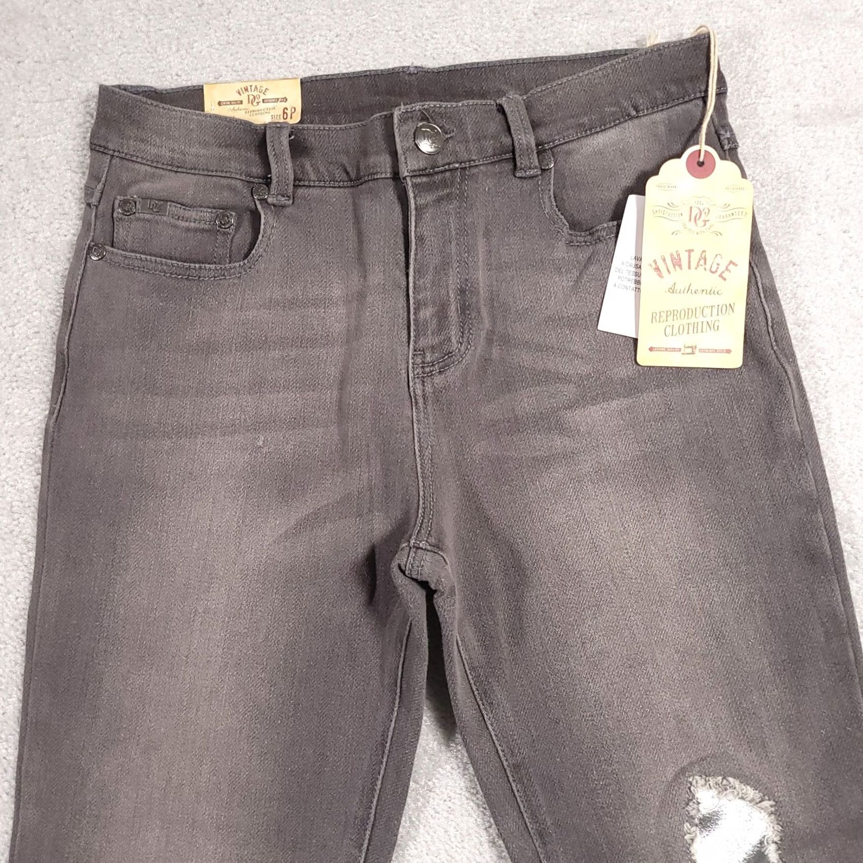 Vintage VINTAGE Diane Gilman DG2 Jeans 6P Grey Wash Skinny Western Distressed Women's Size 28" / US 6 / IT 42 - 3 Thumbnail