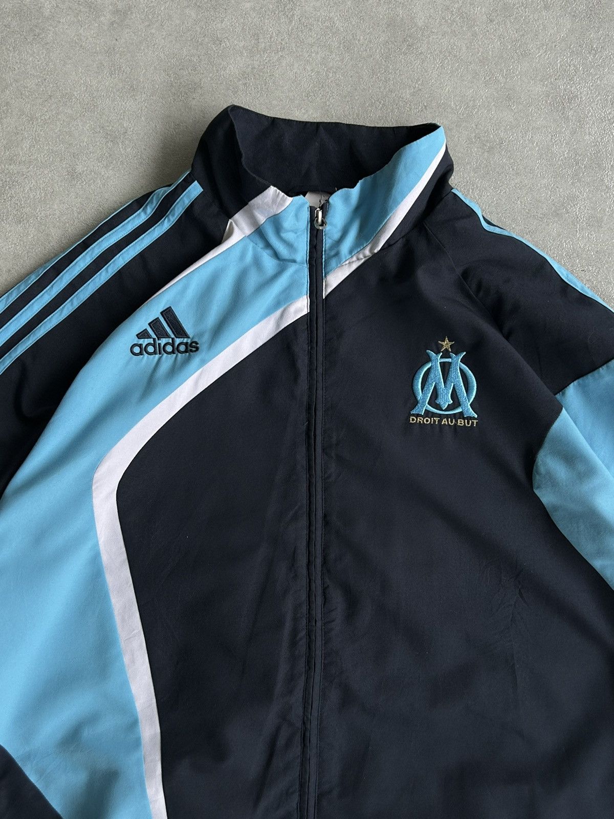 Adidas × Vintage 00's Adidas X Marseille 2009 Jacket 🩵🖤 Size US XL / EU 56 / 4 - 3 Thumbnail
