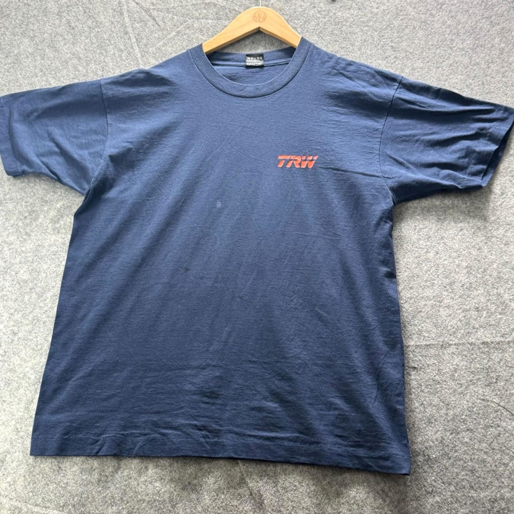 Vintage VINTAGE TRW Shirt Mens L Blue Small Chest Logo Graphic Tee Cotton Screen Stars Size US L / EU 52-54 / 3 - 2 Thumbnail
