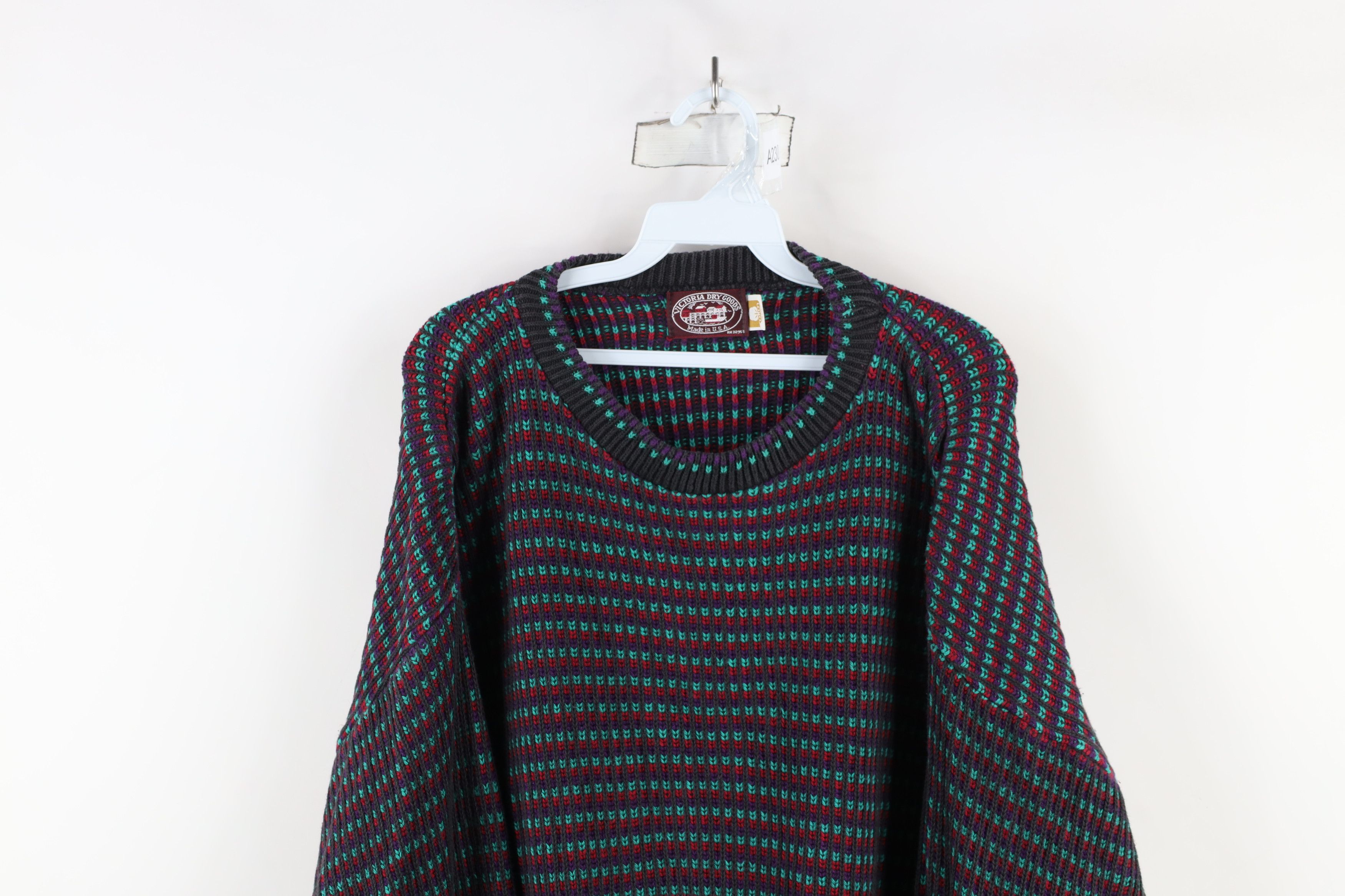 Vintage Vintage 90s Streetwear Ribbed Knit Crewneck Sweater USA Size US L / EU 52-54 / 3 - 2 Thumbnail