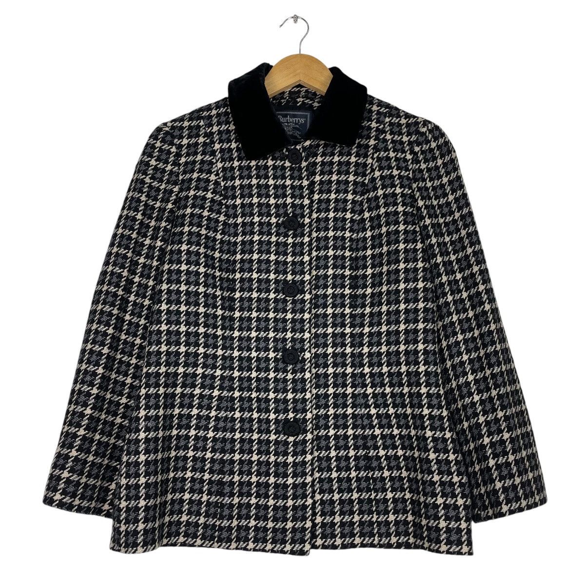 Burberry × Vintage 💥90s BURBERRYS CHECKED BLACK WHITE JACKET Size M / US 6-8 / IT 42-44 - 1 Thumbnail