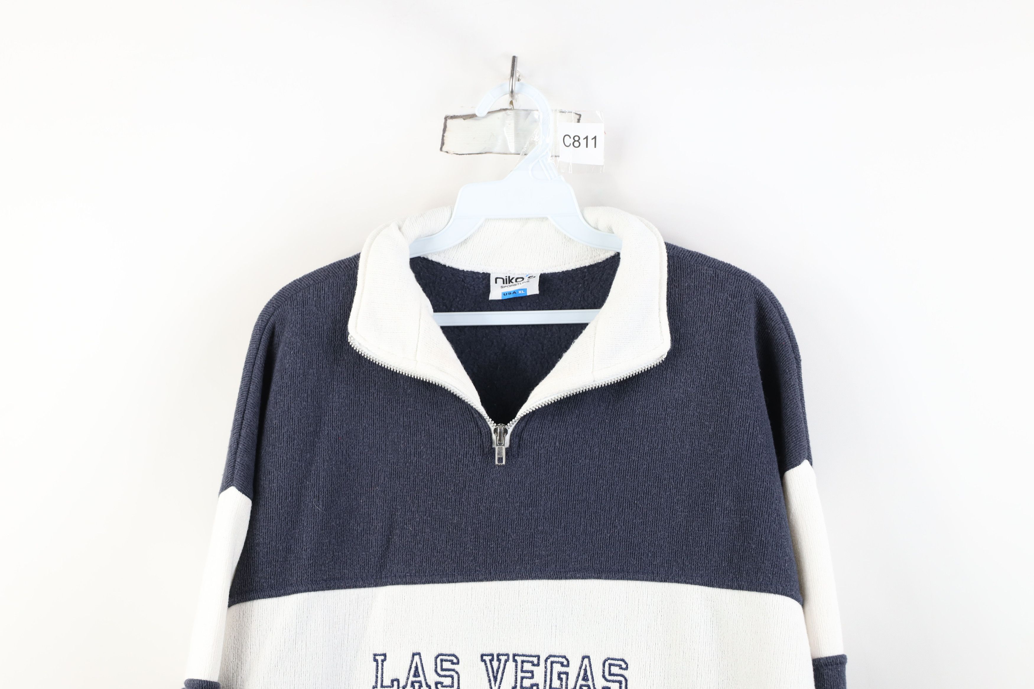 Vintage Vintage 90s Streetwear Las Vegas Half Zip Sweatshirt USA Size US XL / EU 56 / 4 - 2 Thumbnail