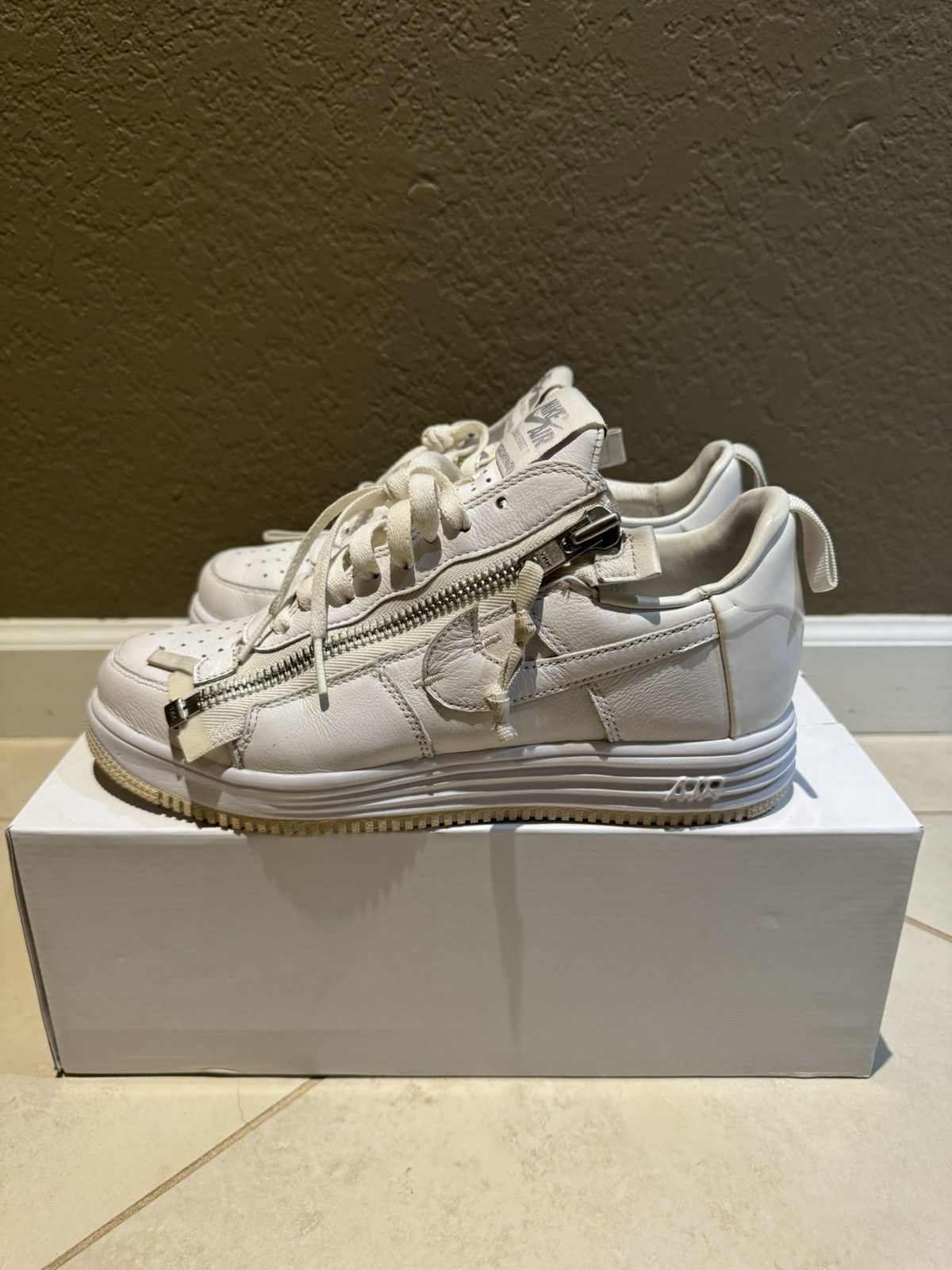 Acronym × Nike Acronym x Nike Lunar Air Force One 7.5 White Zipper Shoes Size US 7.5 / EU 40-41 - 4 Thumbnail