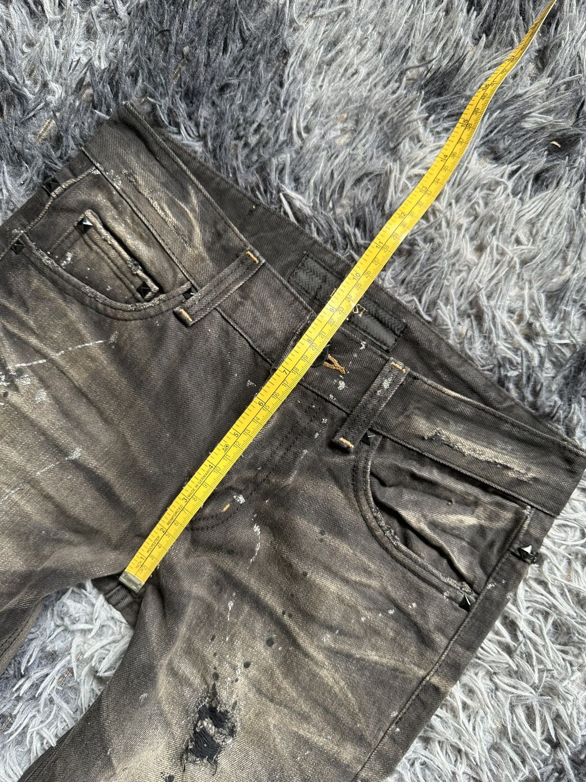 Yasuyuki Ishii 00’s LAGUST dusty studded gothic denim jeans Size US 30 / EU 46 - 19 Thumbnail