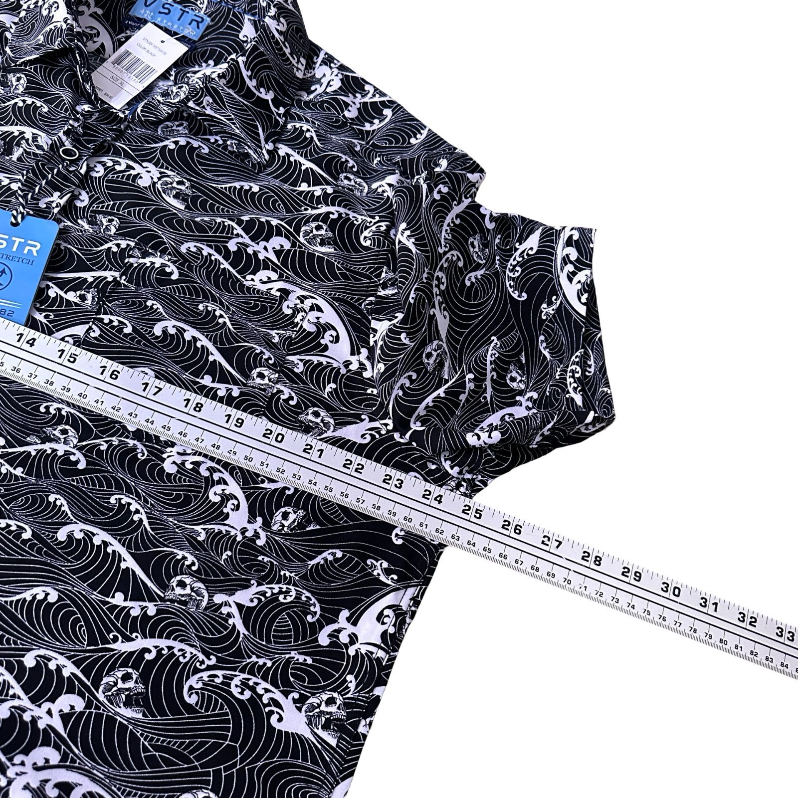 VSTR VSTR Shirt Men’s XL Black White Skull Wave 4 Way Short New Size US XL / EU 56 / 4 - 9 Thumbnail