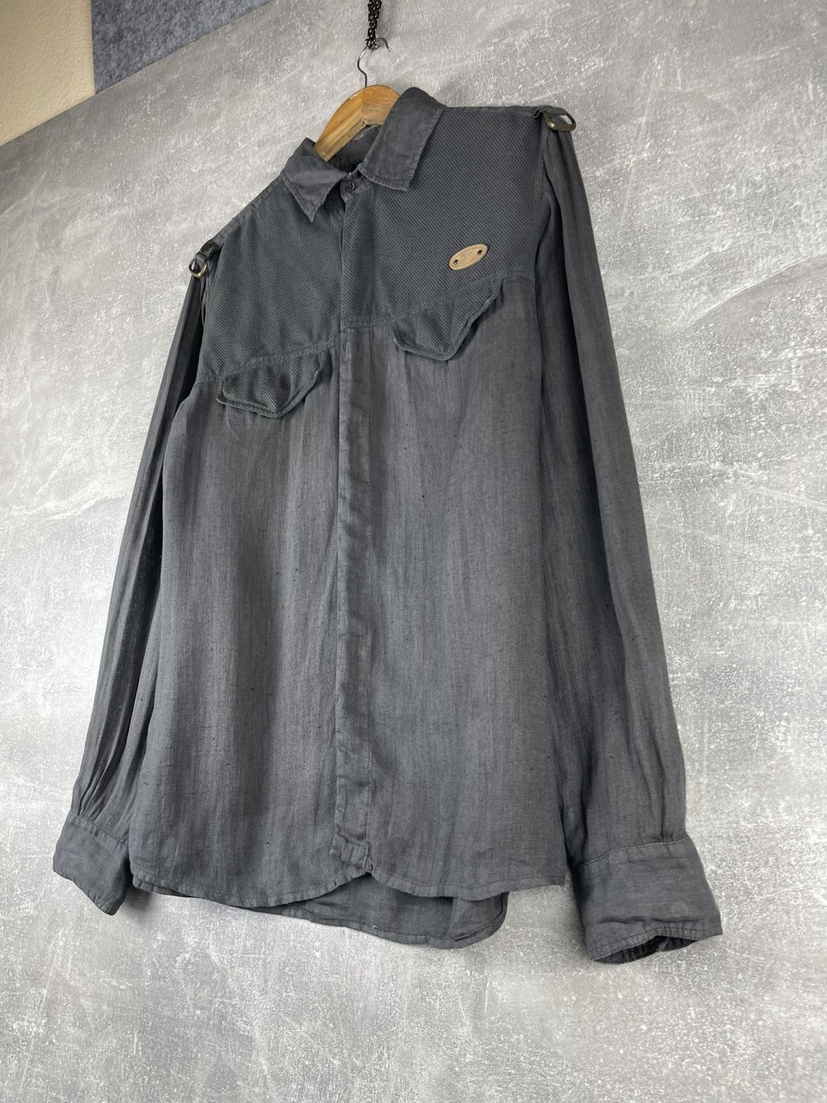 Dolce & Gabbana Dolce & Gabbana D&G Archives 00s Linen Shirt Gray Military Size US S / EU 44-46 / 1 - 2 Thumbnail