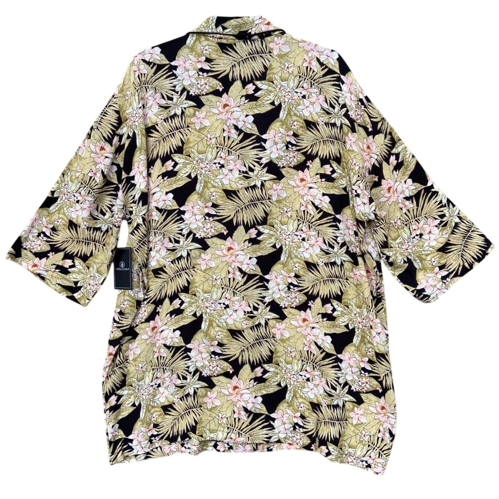 Volcom NWT New Volcom Womens M/L Short Sleeve Swim Cover Up Size ONE SIZE - 3 Thumbnail