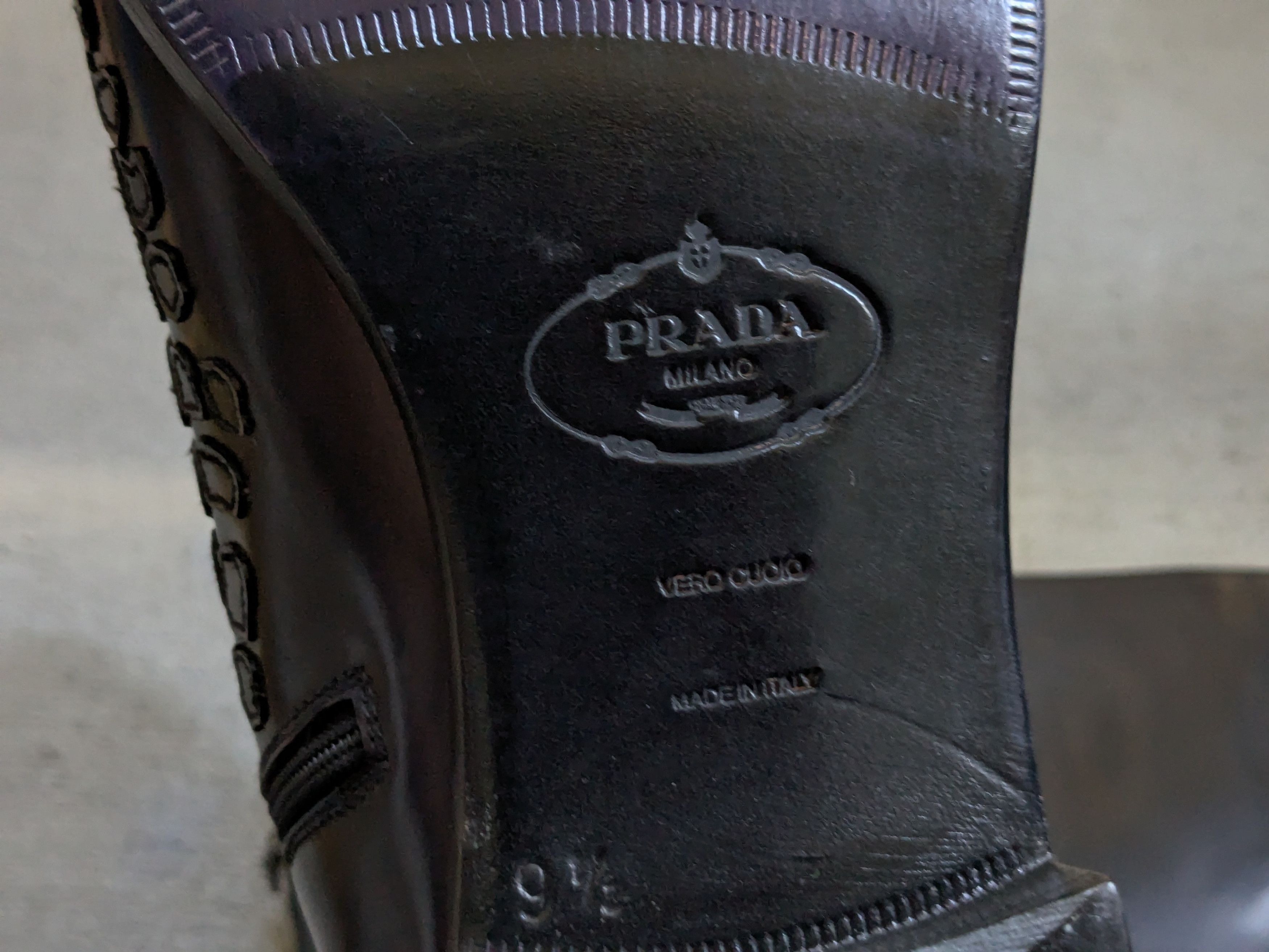 Prada Prada Boots Black Gray Leather 10.5 Side Zip Skeleton Size US 10.5 / EU 43-44 - 17 Thumbnail