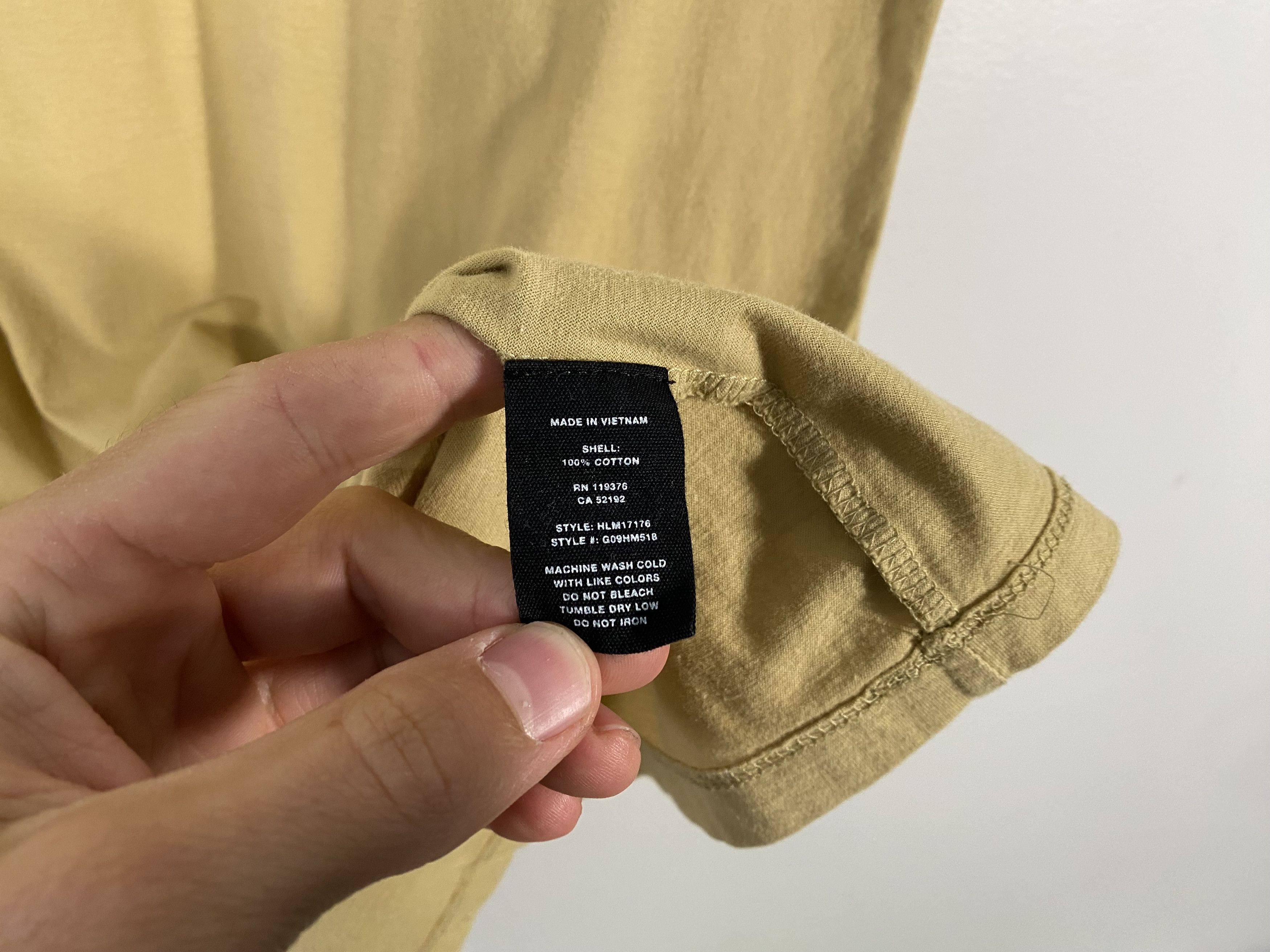 Helmut Lang Helmut Lang Basic Tan S/S Tall Tee Size US M / EU 48-50 / 2 - 4 Thumbnail