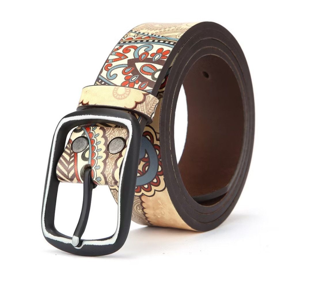 Japanese Brand 💥Unique print cowhide graffiti belt Size ONE SIZE - 3 Thumbnail