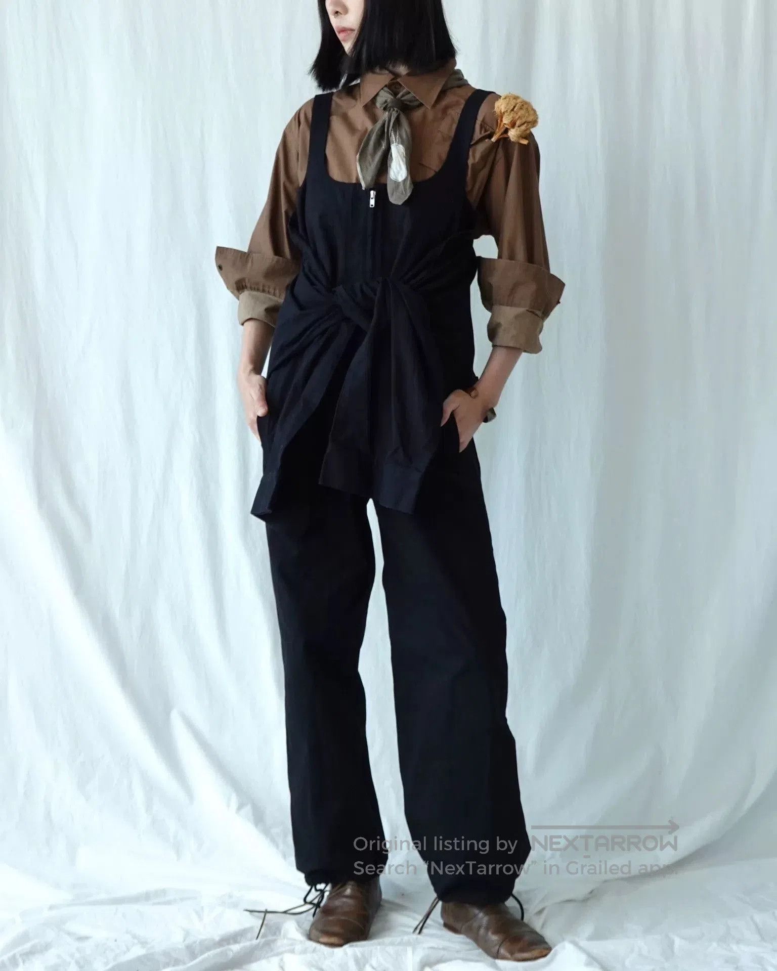 Y's Unique Yohji Yamamoto Dungarees with Sleeves. Size 25" / US 0 / IT 36 - 1 Thumbnail
