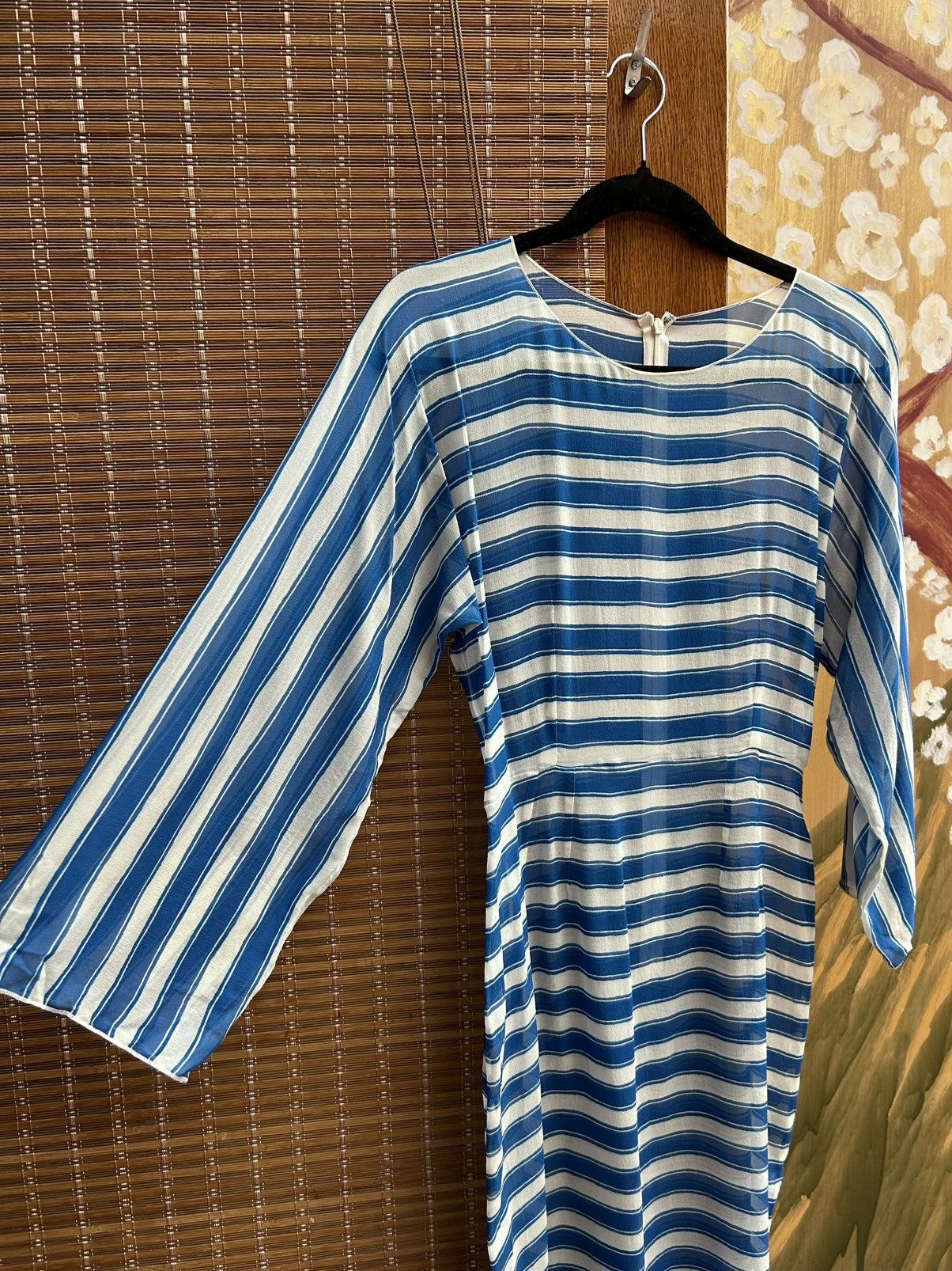 Dolce & Gabbana Dolce & Gabbana Silk Striped Dress Blue White 3/4 Sleeve Size M / US 6-8 / IT 42-44 - 4 Thumbnail