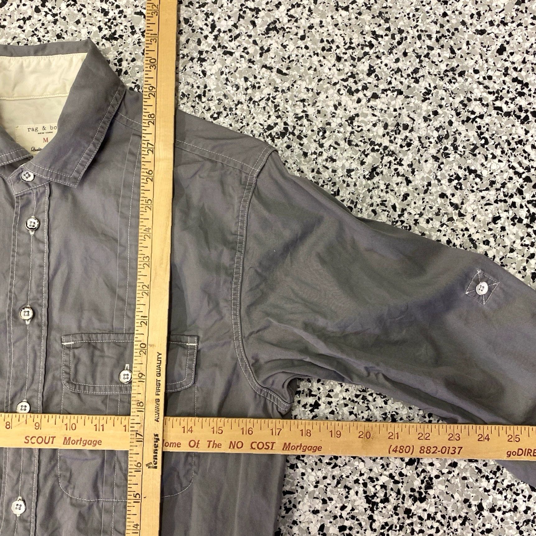 Rag & Bone Rag & Bone Women's Shirt Large Gray Button Up Long Sleeve Workwear Size L / US 10 / IT 46 - 4 Thumbnail