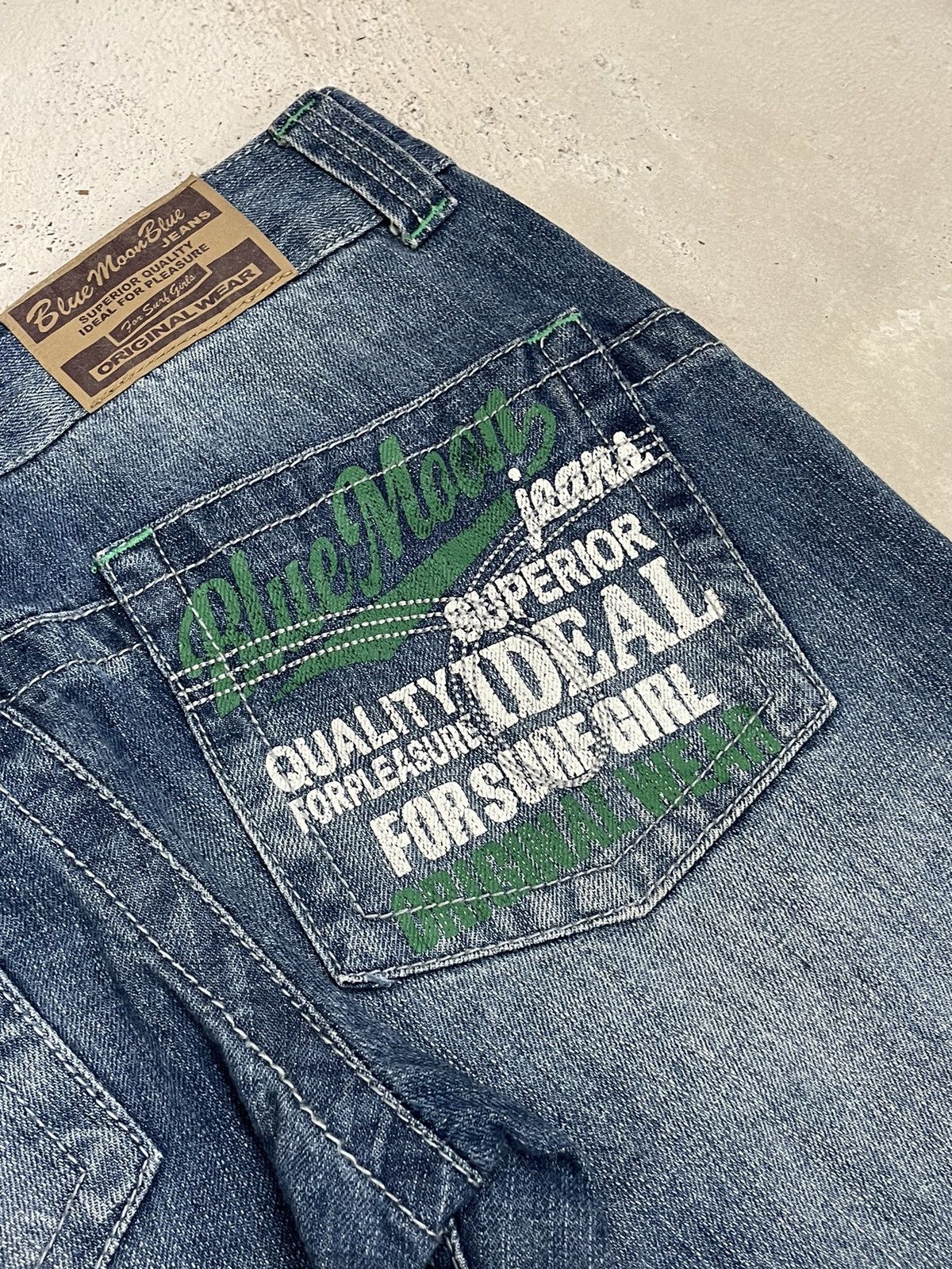 Blue Blue Japan Blue Moon Blue Wide Surf Y2K Style Back Pocket Printed Size US 30 / EU 46 - 17 Thumbnail