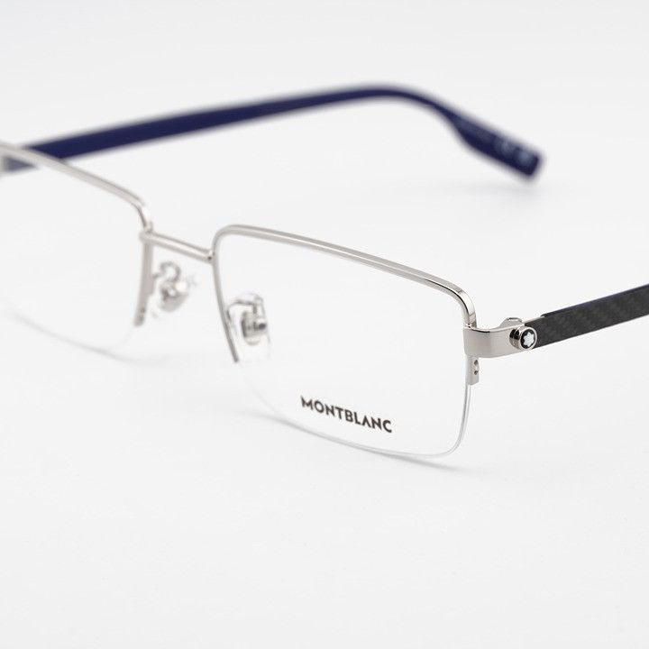 Montblanc Montblanc MB0188O 005 Eyeglasses Silver 57mm Rectangle Frame Size ONE SIZE - 3 Thumbnail