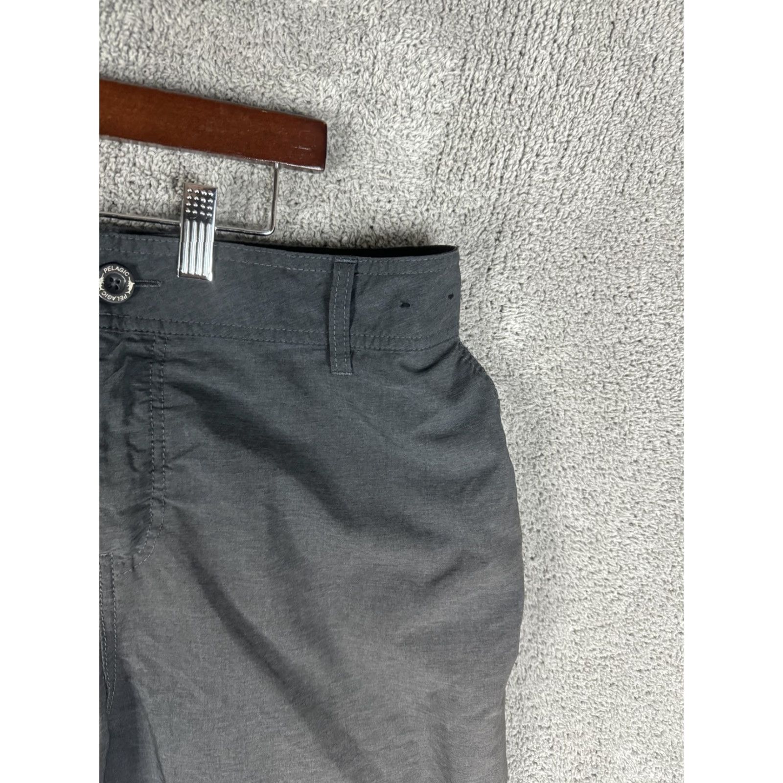 Vintage Pelagic Mens Shorts 40 Gray Quick Dry Stretch Hybrid Walkshort UPF Inseam 10 in Pockets Cargo Casual Travel Marine Nautical Beach Outdoor Sports Size US 40 / EU 56 - 3 Thumbnail