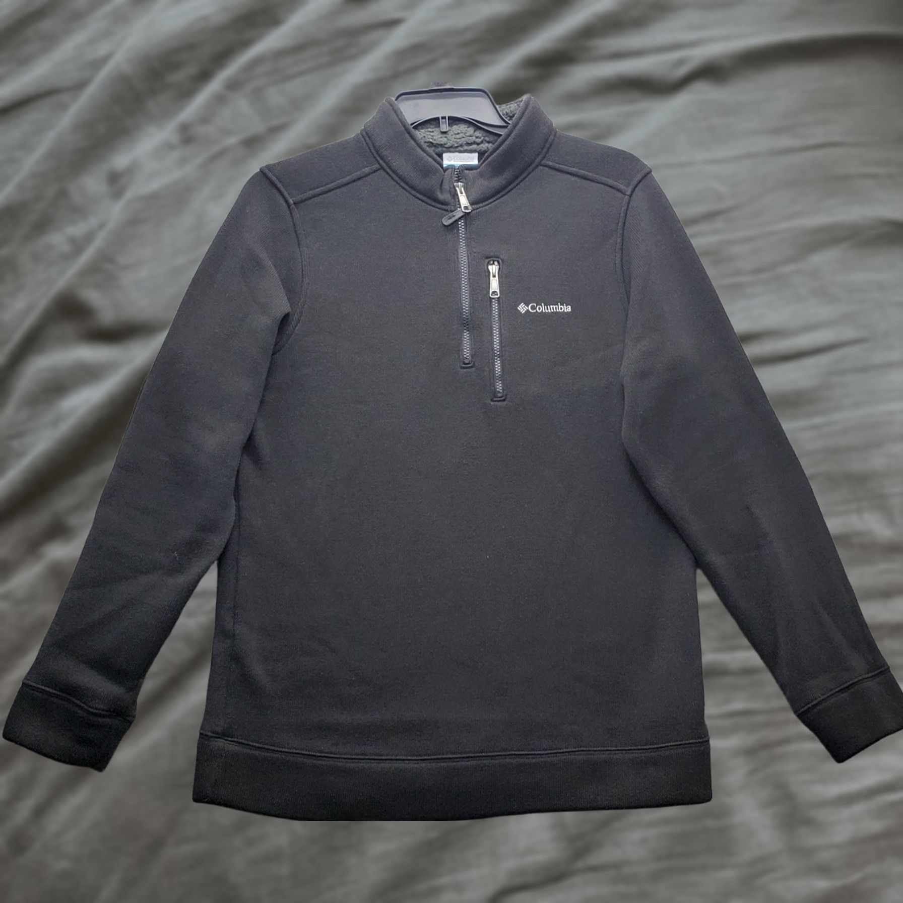 Vintage Columbia Sweatshirt Mens Large Black Sherpa Lined Elbow Patch 1/4 Zip Pullover Size US L / EU 52-54 / 3 - 1 Thumbnail