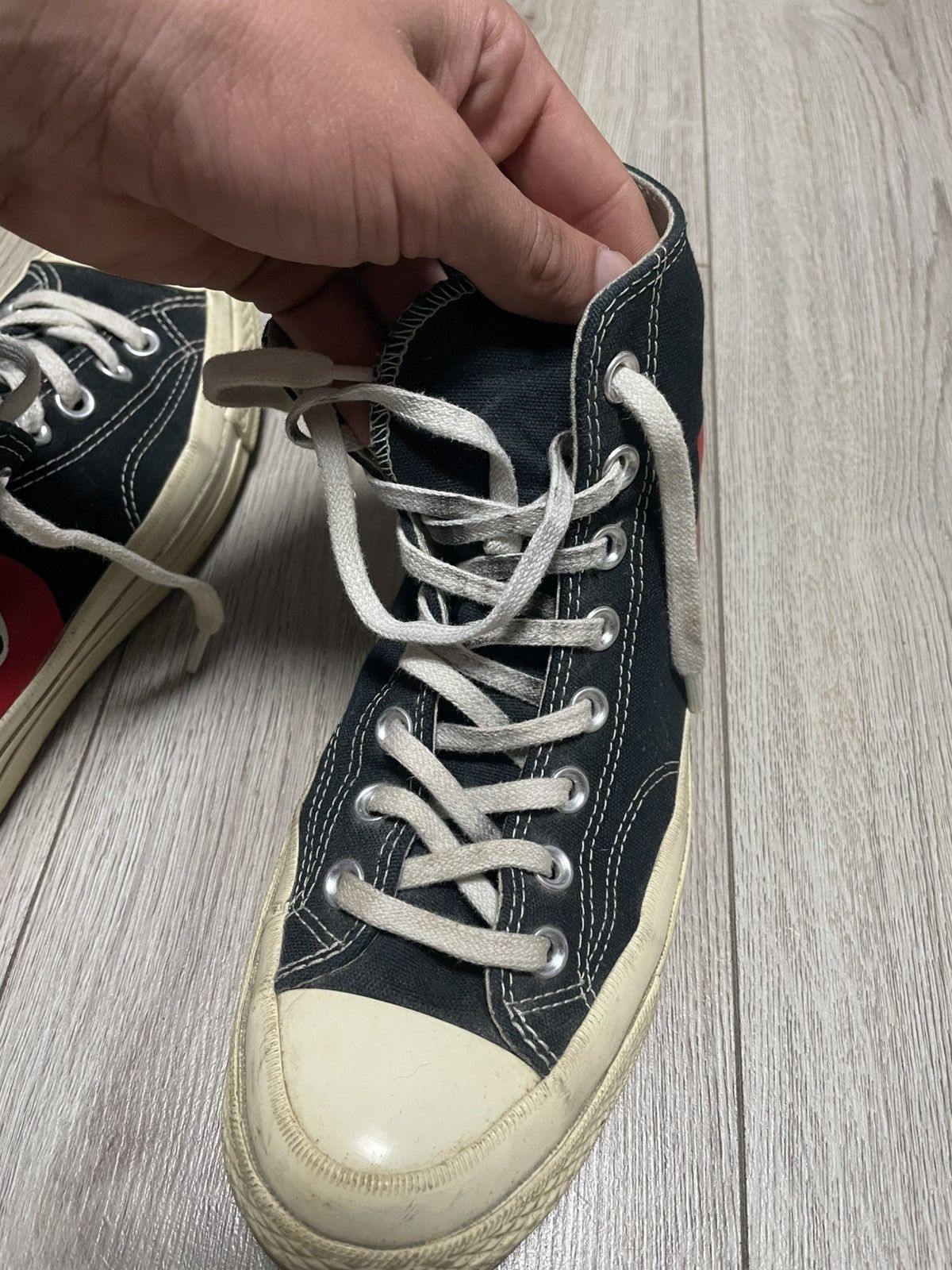 Comme des Garcons × Converse Comme des Garcons Converse Hi Top Sneakers Chuck Taylor Size US 7 / EU 40 - 16 Thumbnail