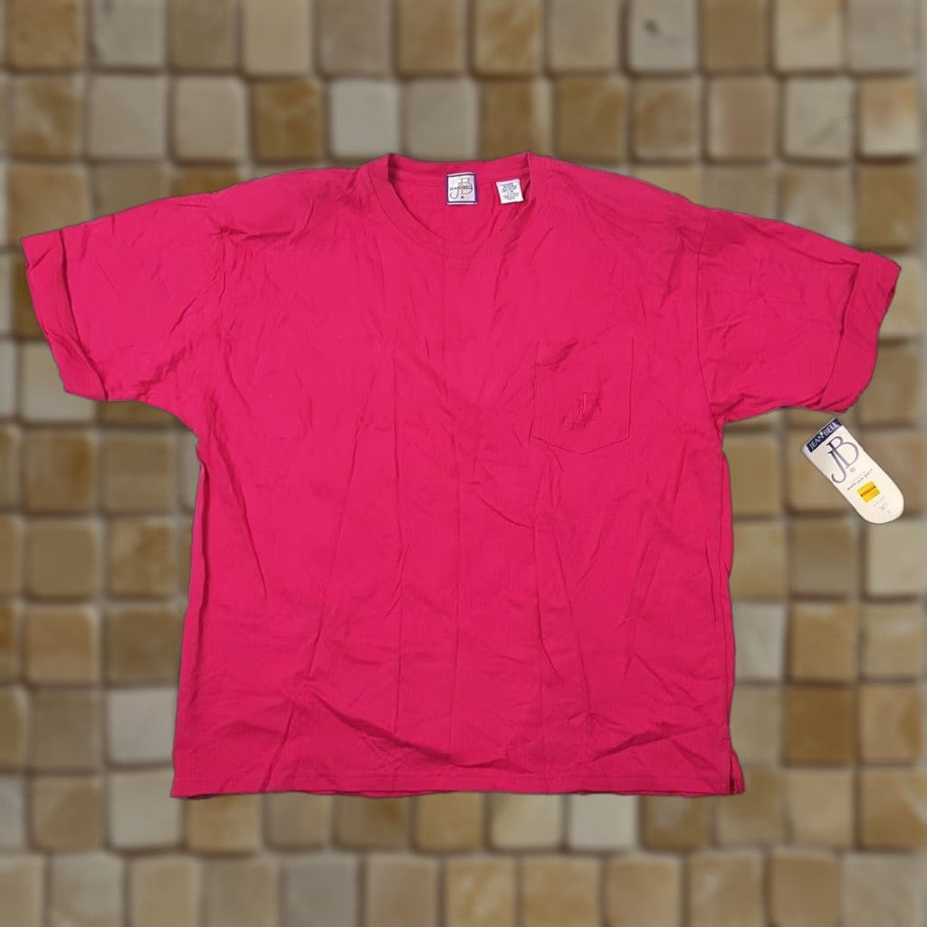 Bell VINTAGE Jean Bell Womens T-Shirt Top Shirt Pink Short Sleeve 80s 90s Golf Casual Logo Embroidered Crew Neck Pullover Knit 100% Cotton Regular Size L Size L / US 10 / IT 46 - 1 Thumbnail