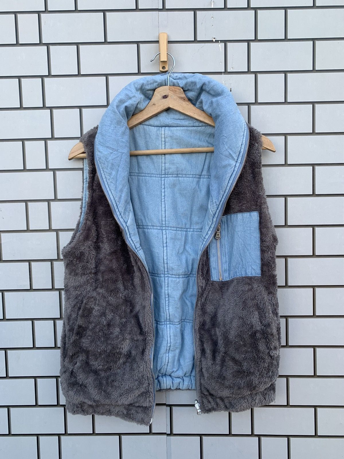 Indigo × Japanese Brand Vintage Japanese Brand Look Jeans Reversible Vest Size US M / EU 48-50 / 2 - 20 Thumbnail