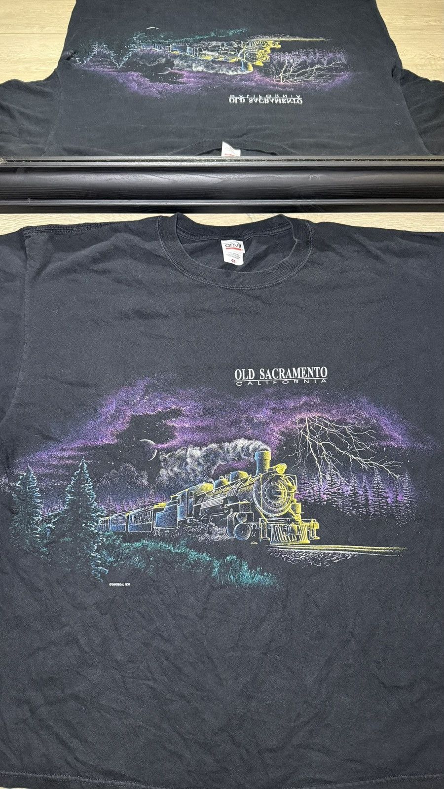 Liquid Blue Vintage / Y2K 1990s Old Sacramento Lightning Train All Over Size US XXL / EU 58 / 5 - 3 Thumbnail
