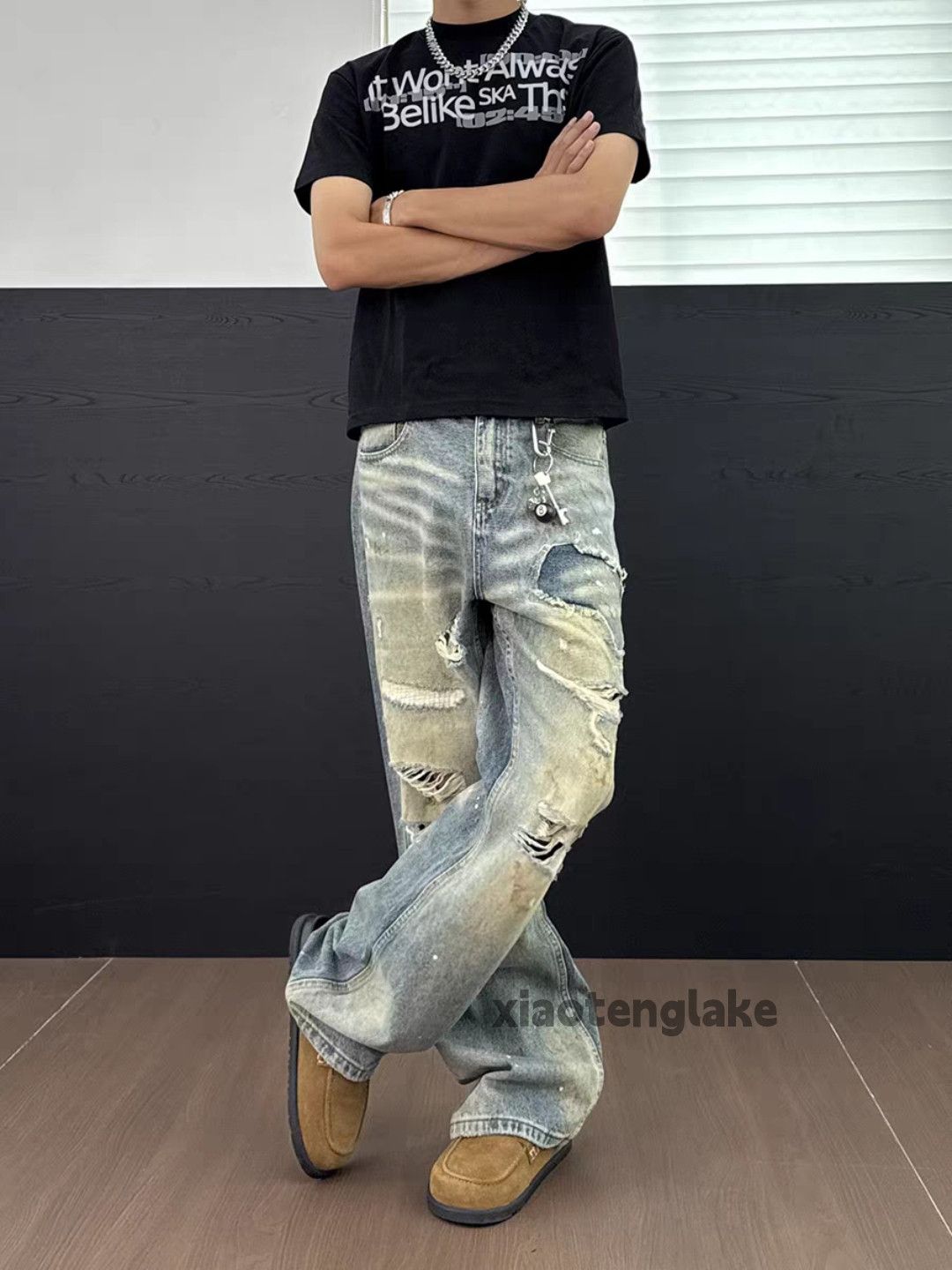 Jean ltx vintage washed faded skate hiphop damaged jeans Size US 34 / EU 50 - 10 Thumbnail