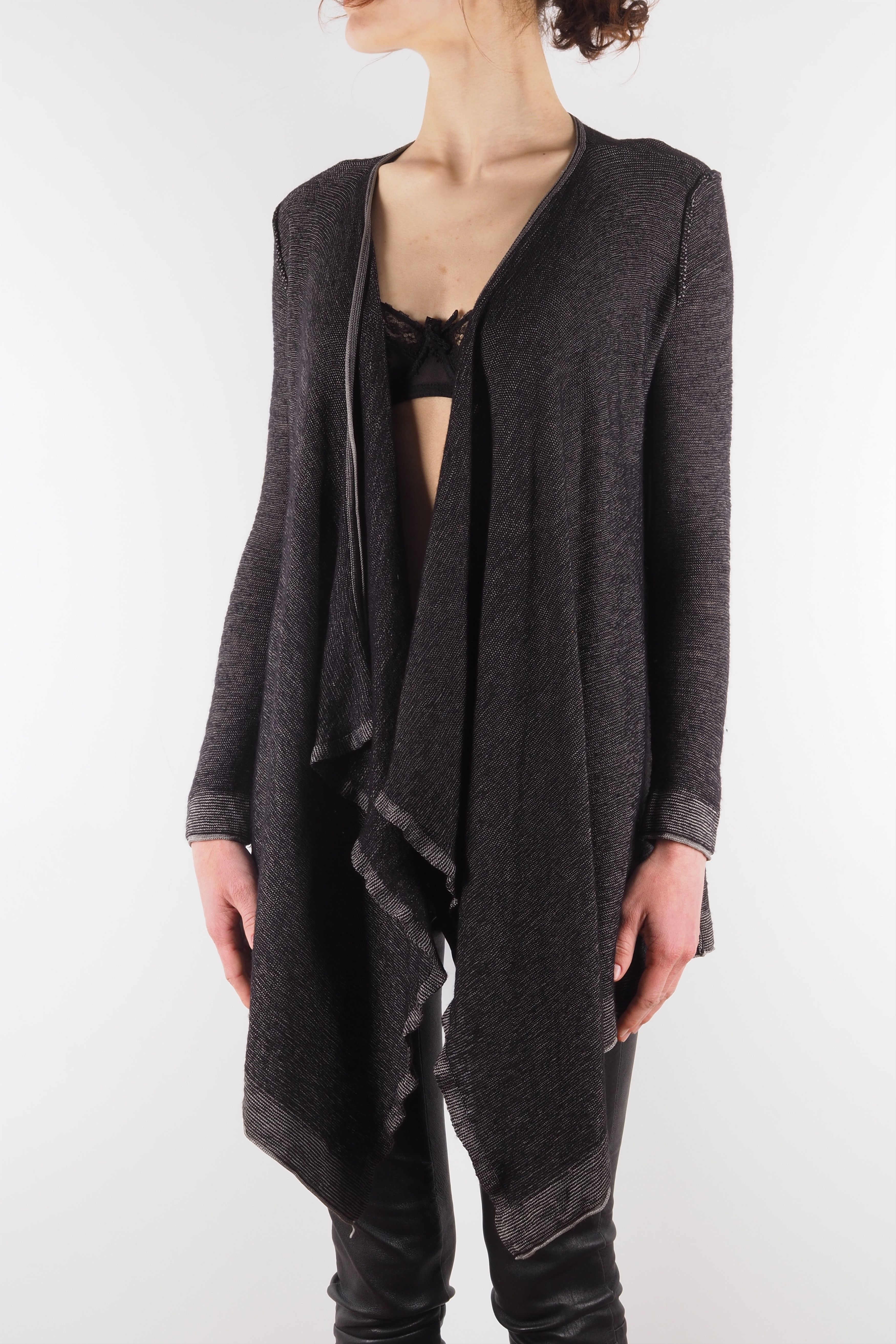 Diesel Diesel Long Sleeve Gray Wool Viscose Open Cape Cardigan Size S / US 4 / IT 40 - 1 Thumbnail