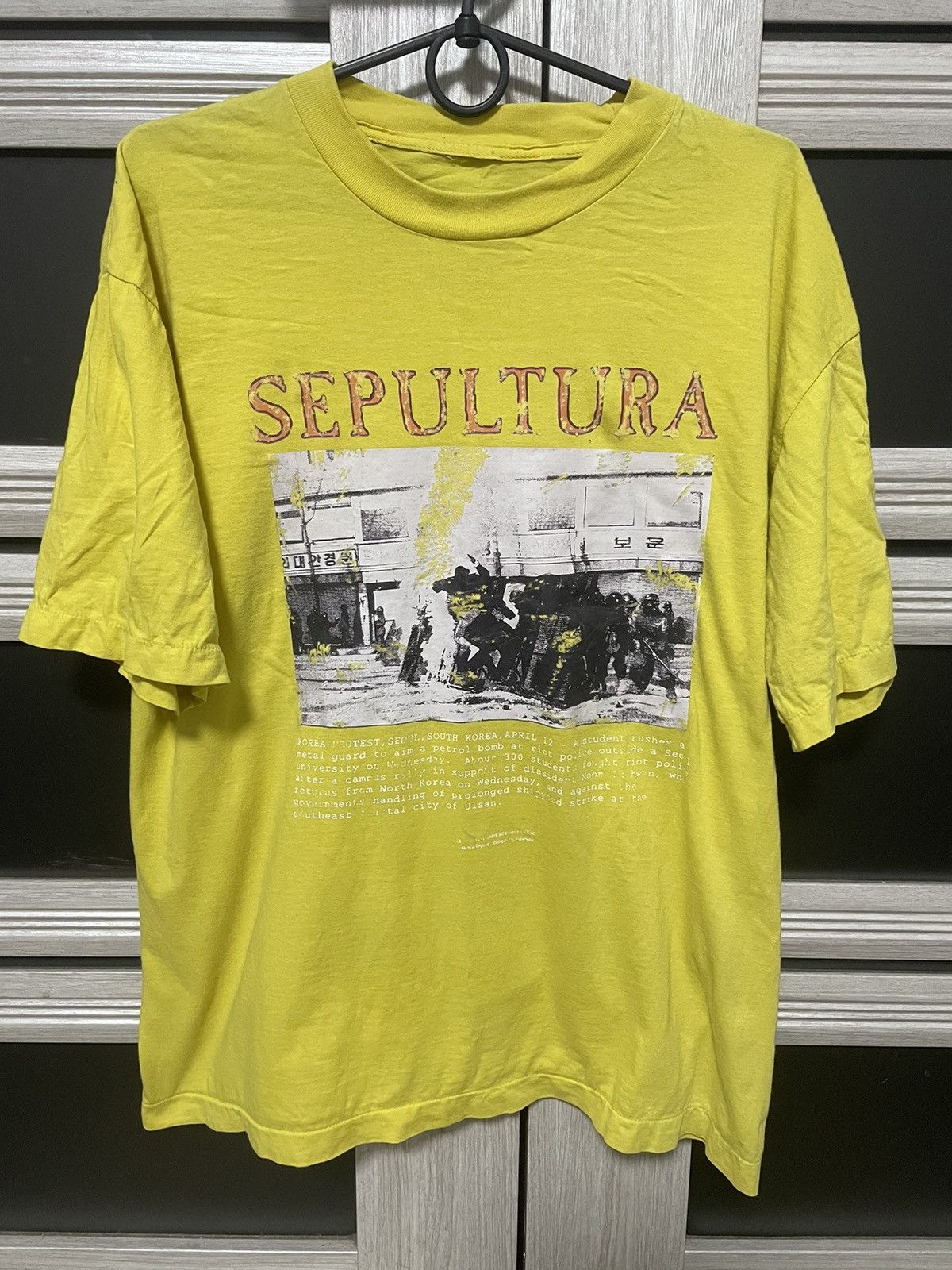 Band Tees × Vintage Vintage Sepultura Chaos A D 1994 South Korean Riot Tee Size US L / EU 52-54 / 3 - 1 Thumbnail
