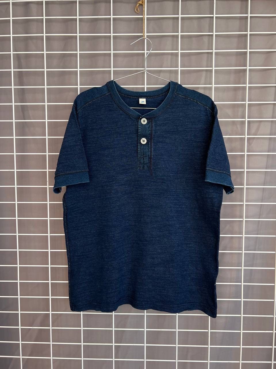 Pure Blue Japan Pure Blue Japan Knitted Henley T-Shirt Mens Size 3 or M/L Size US L / EU 52-54 / 3 - 1 Thumbnail