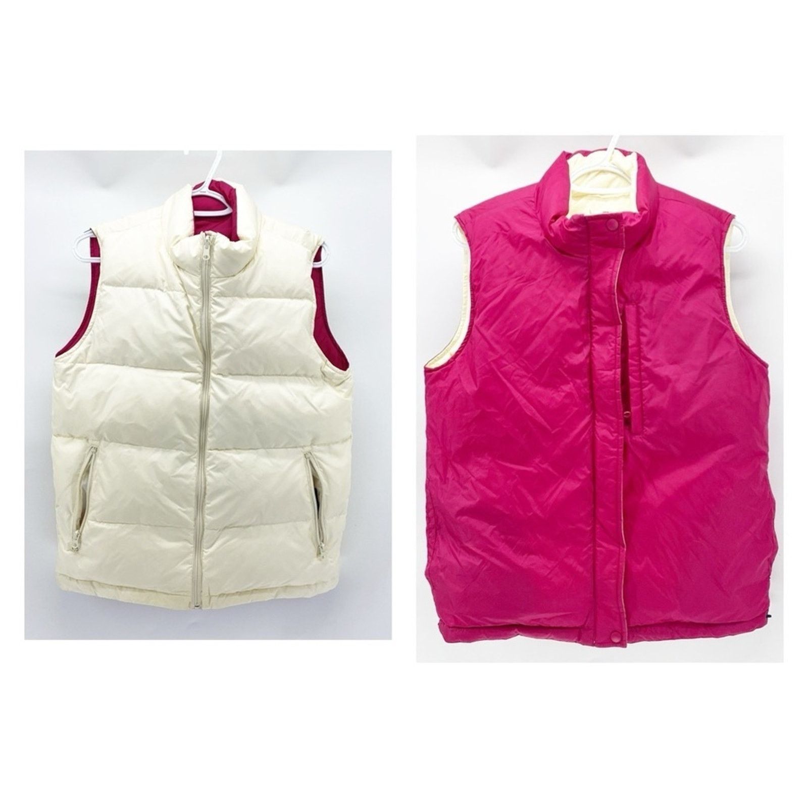 Lands' End Lands End Down filled Vest Reversible Pink White Puffer S Size S / US 4 / IT 40 - 1 Thumbnail