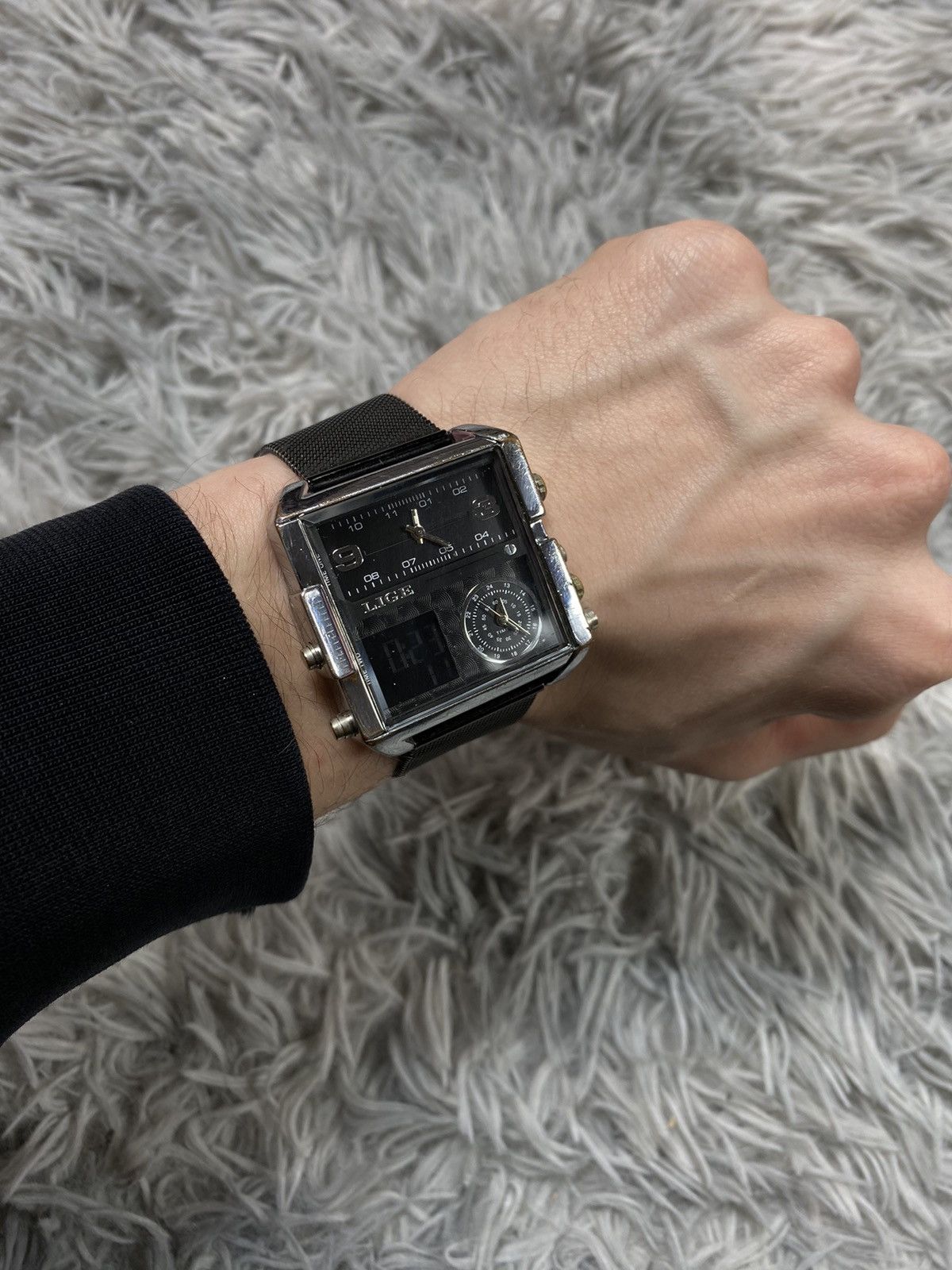 Japanese Brand Unique Square Multi-Dial Watch - Japanese Brand Size ONE SIZE - 1 Thumbnail