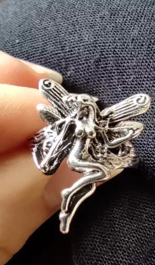 Vintage Vintage Ring With Angel Design Size ONE SIZE - 4 Thumbnail