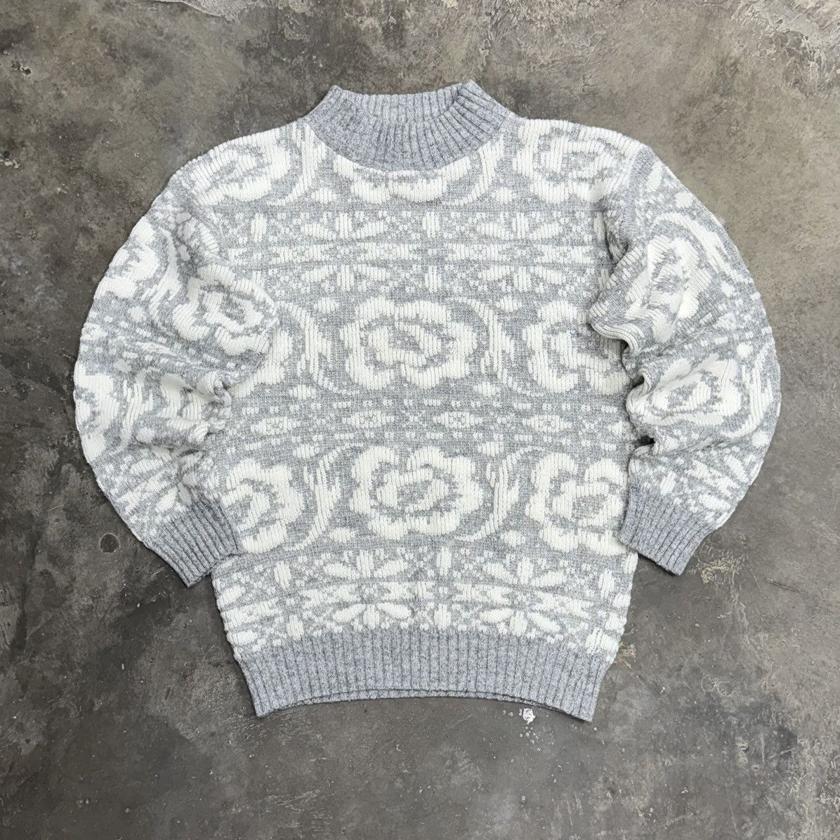 Vintage Vintage 90s Jolie Raised Floral Knit Sweater Textured USA Size US M / EU 48-50 / 2 - 2 Thumbnail