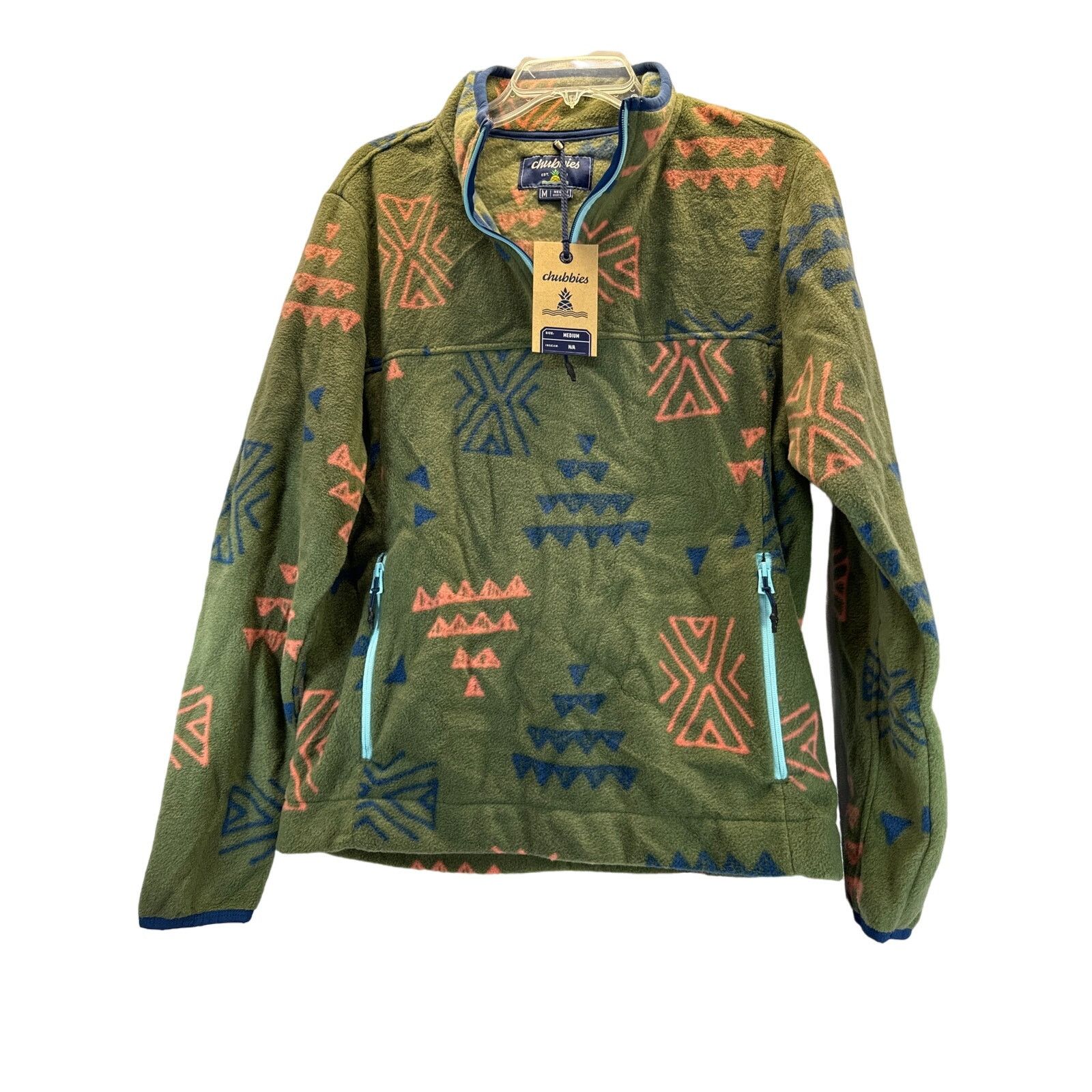 Chubbies Chubbies “Naturalist” 1/4 zip Green Fleece Pullover men sz M Size US M / EU 48-50 / 2 - 1 Thumbnail