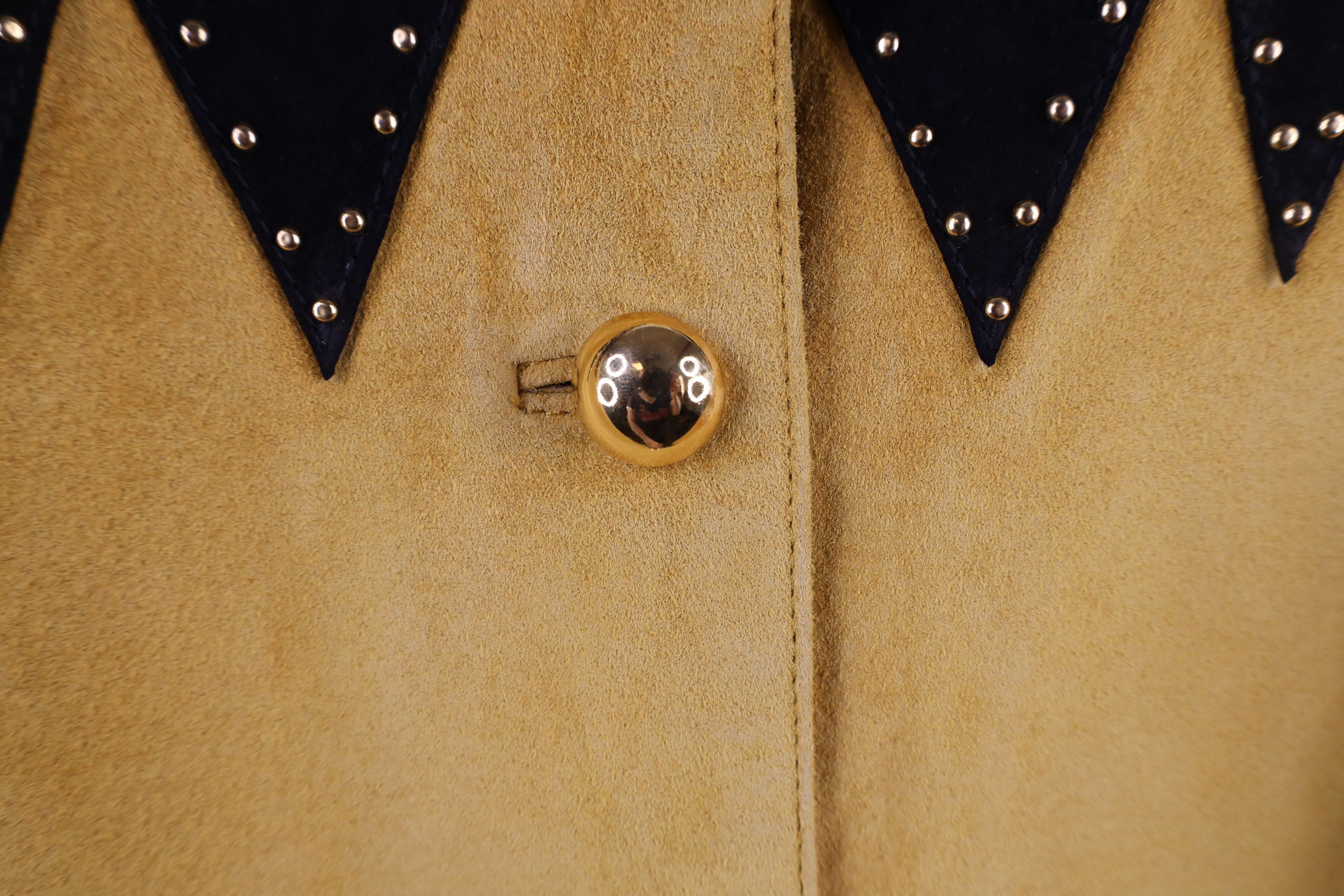 Vintage Vintage 90s Rockabilly Suede Leather Western Jacket Yellow Size L / US 10 / IT 46 - 7 Thumbnail