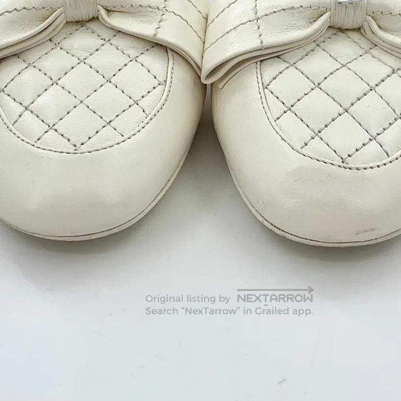 Chanel Chanel White diamond bow casual one-word buckle flat shoes Size US 7.5 / IT 37.5 - 8 Thumbnail