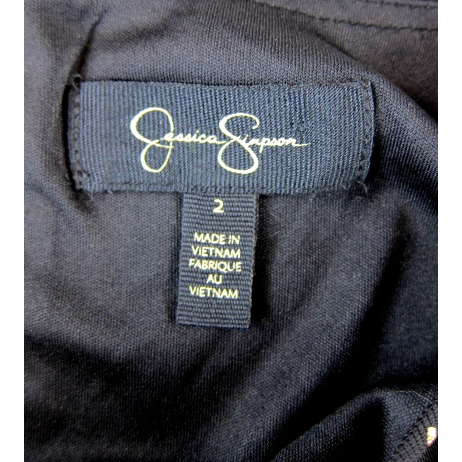 Jessica Simpson Jessica Simpson Black Gold Stretch Polka Dot Short Slip Sleeve Shift Dress 2 Size 26" / US 2 / IT 38 - 3 Thumbnail