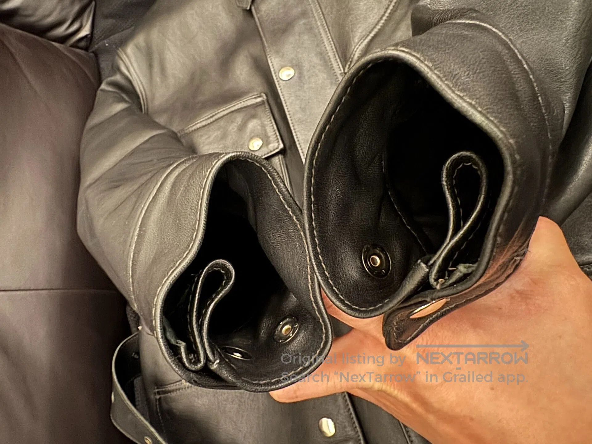 Japanese Brand Retro Horsehide Leather Moto Jacket. Size US XXS / EU 40 - 5 Thumbnail