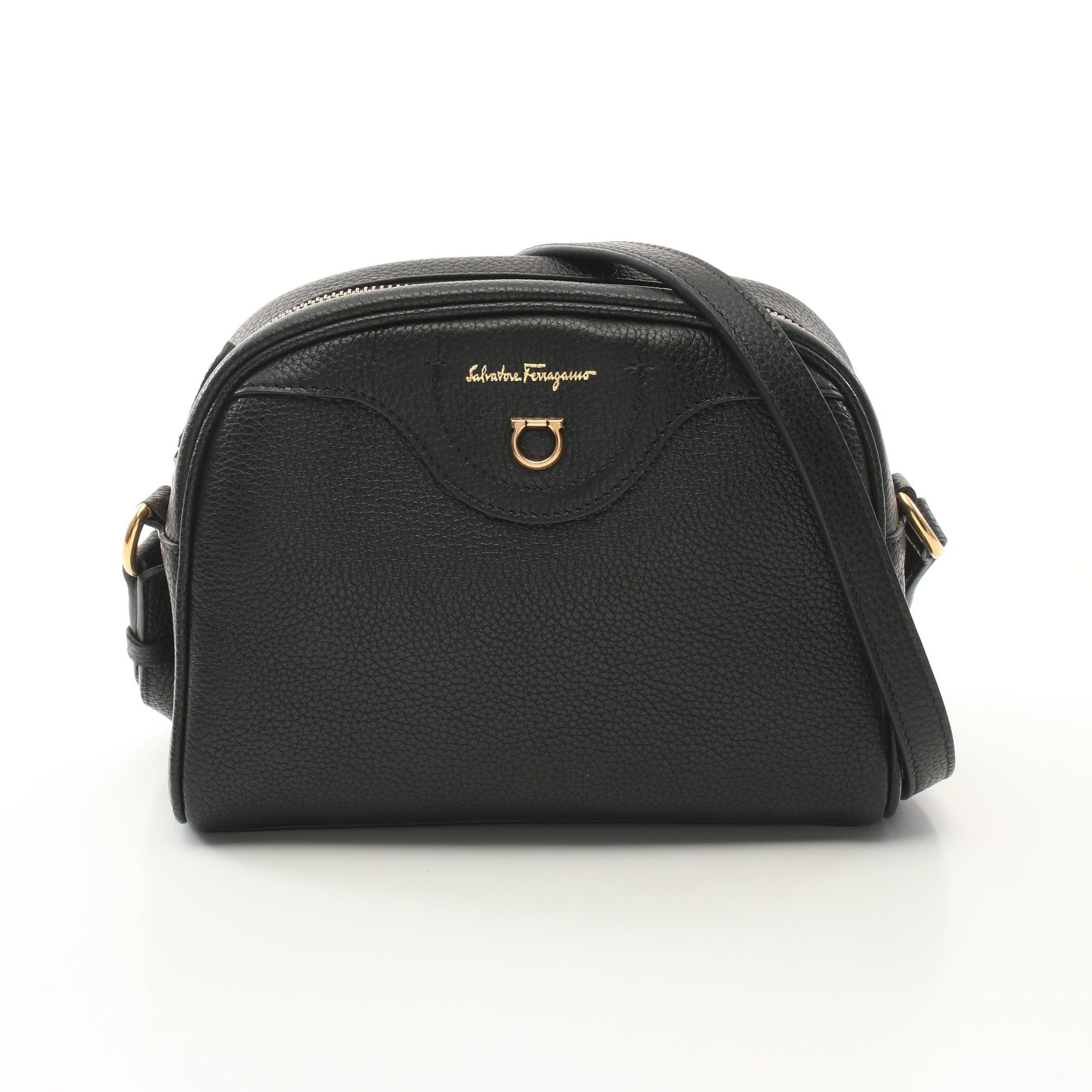 Salvatore Ferragamo Salvatore Ferragamo Travel Gancini Shoulder Bag Leather Black Size ONE SIZE - 1 Thumbnail