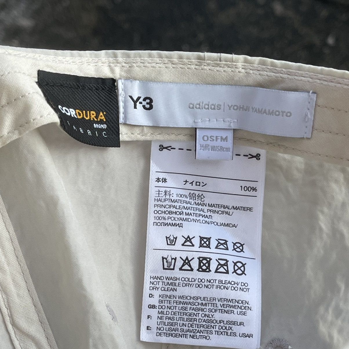 Adidas × Y-3 Adidas Y-3 Cordura Cap - Non-Dyed / Clear Brown (H54043 Size ONE SIZE - 2 Thumbnail