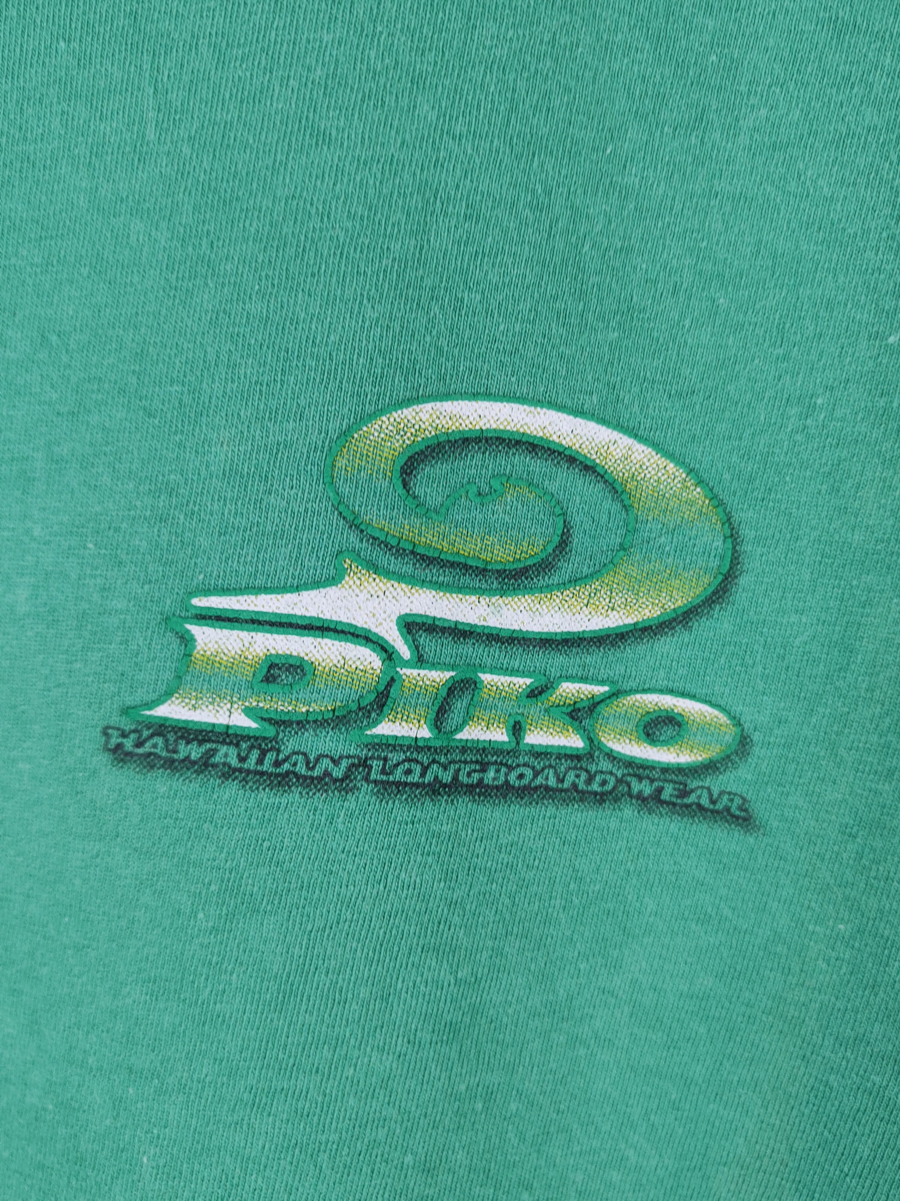 Japanese Brand DL Piko Surf Green Short Sleeve T-shirt #2755 Size US L / EU 52-54 / 3 - 6 Thumbnail