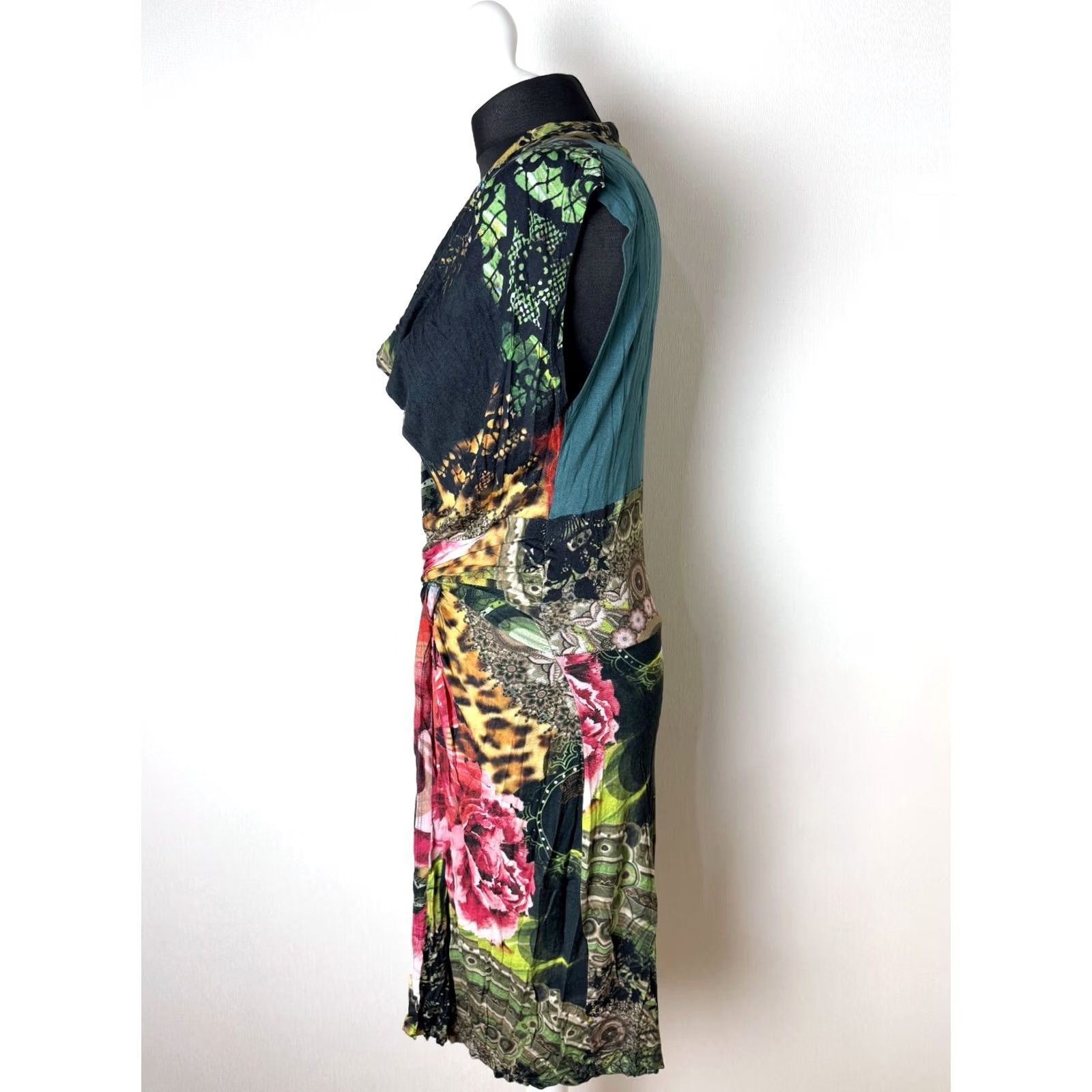 Desigual Desigual Womens Floral Sleeveless Dress XL Midi A-Line Multicoloured Size XL / US 12-14 / IT 48-50 - 2 Thumbnail